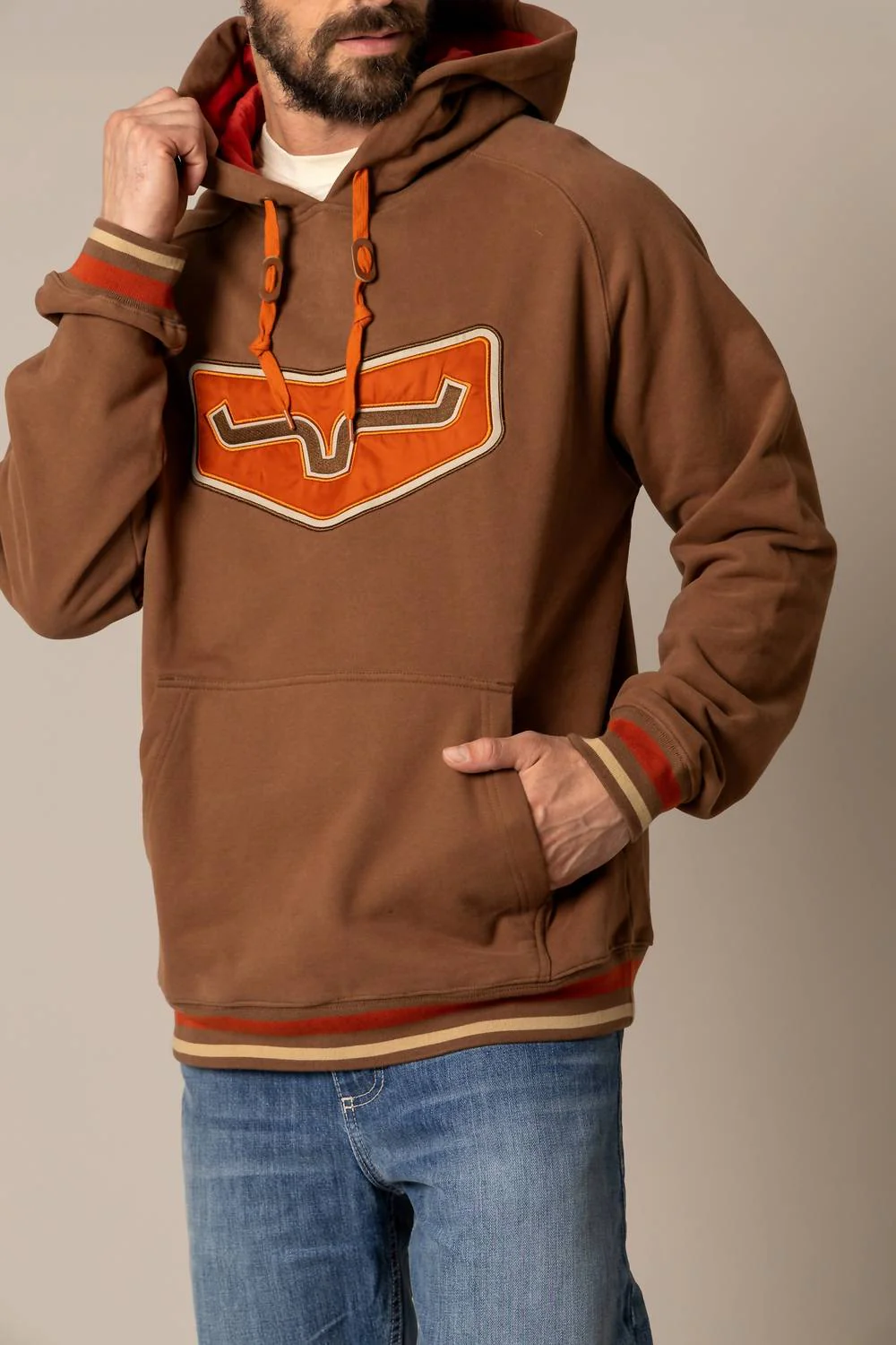 Men's Cannons Hoodie In Brown - Image 3