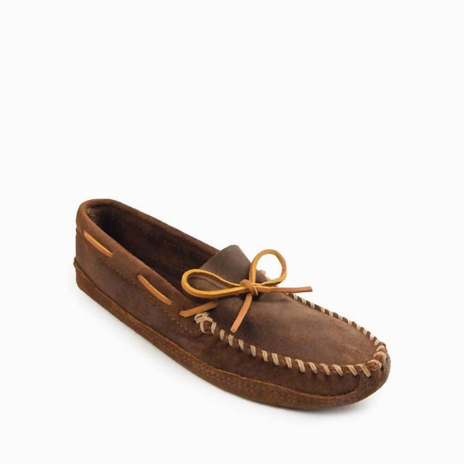Men's Double Bottom Softsole Moccasis Shoes In Brown Ruff - Image 2