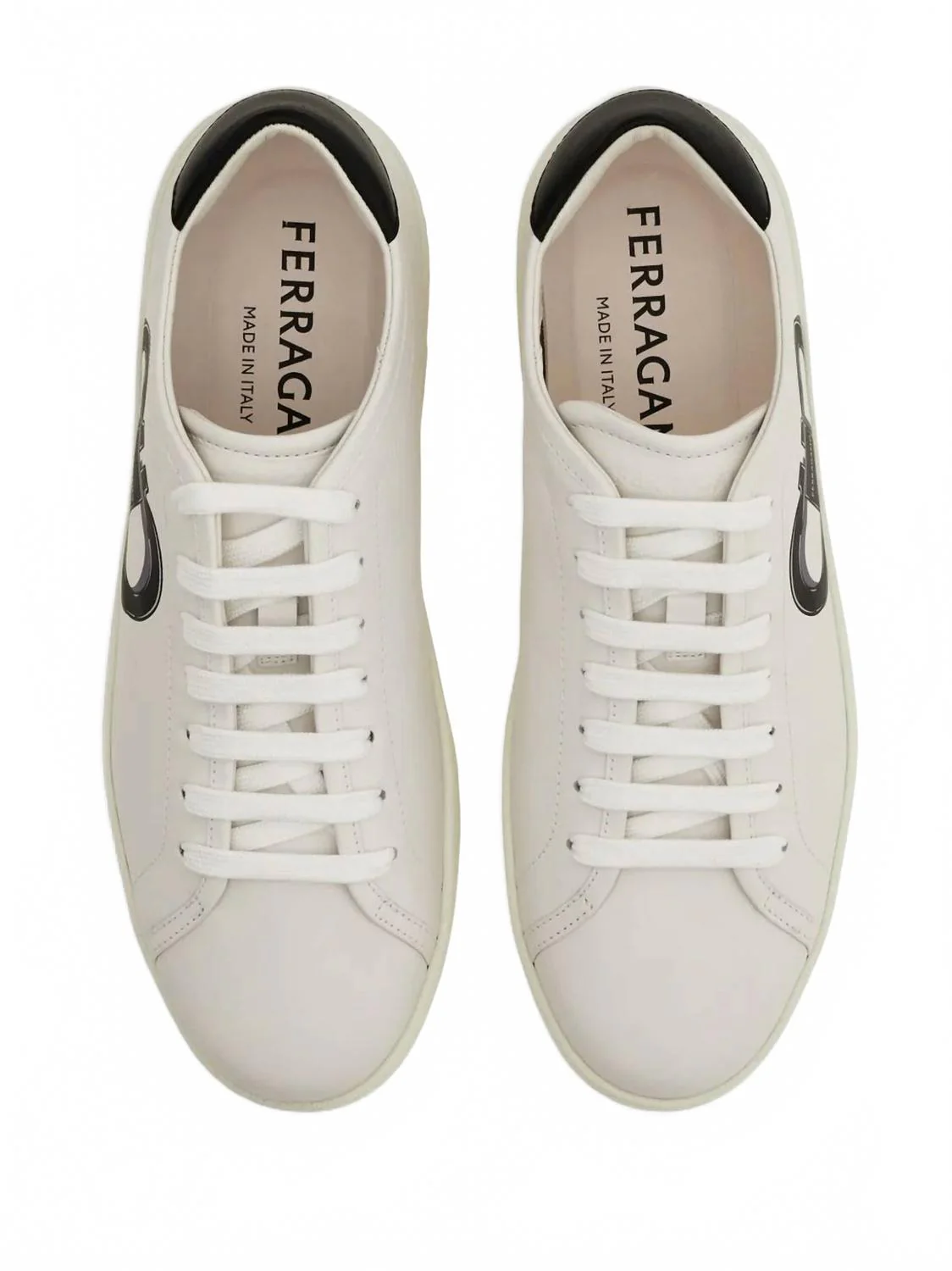 Men's Double Gancini Sneakers In White/black - Image 3