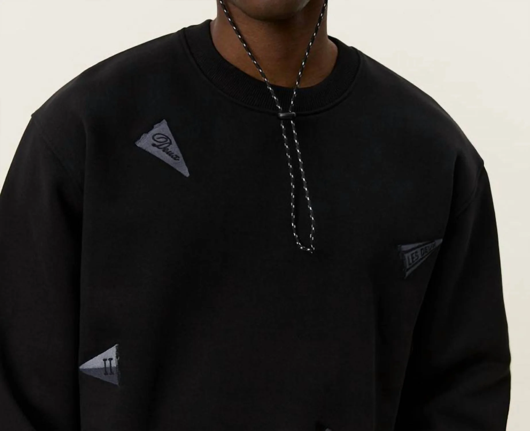 Men's Flag Long Sleeve Sweatshirt In Black - Image 2