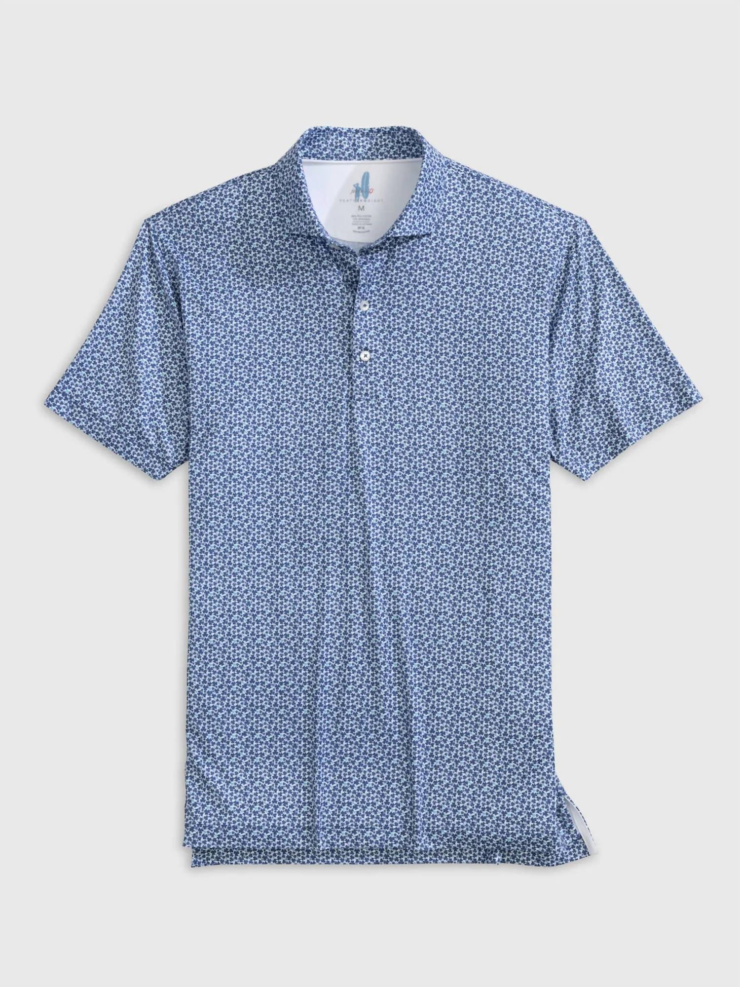 Men's Four Leaf Performance Polo In Blue - Image 2