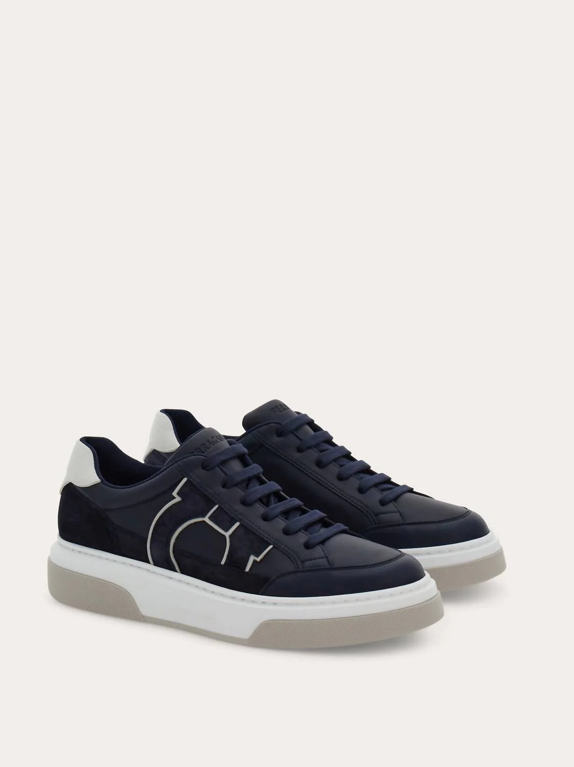 Men's Gancini Low-Top Sneaker In Dark Rain - Image 2
