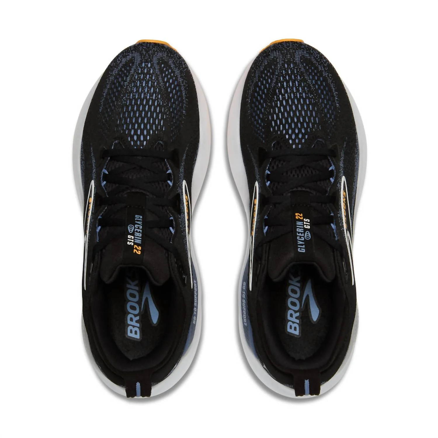 Men's Glycerin 22 Gts Shoes In Black/country Blue/orange Pop - Image 3