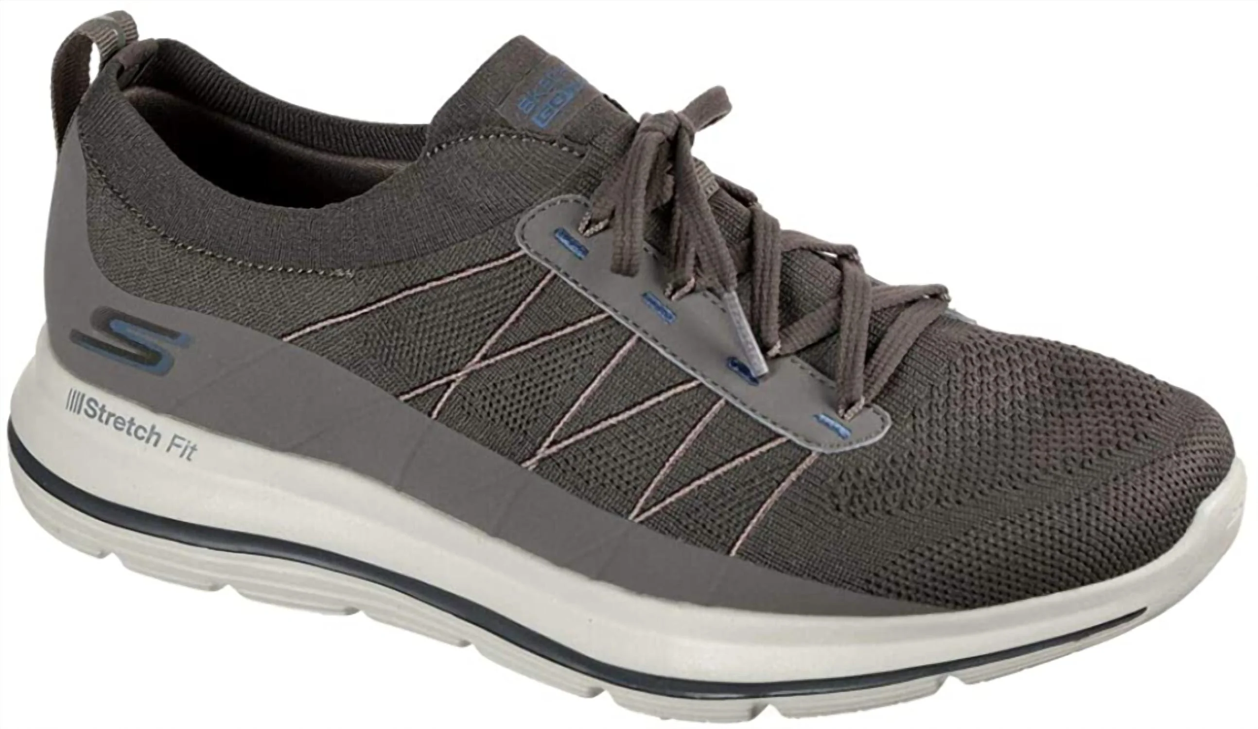 Men's Go Walk Stretch Fit-Adaptor Shoes In Taupe/blue