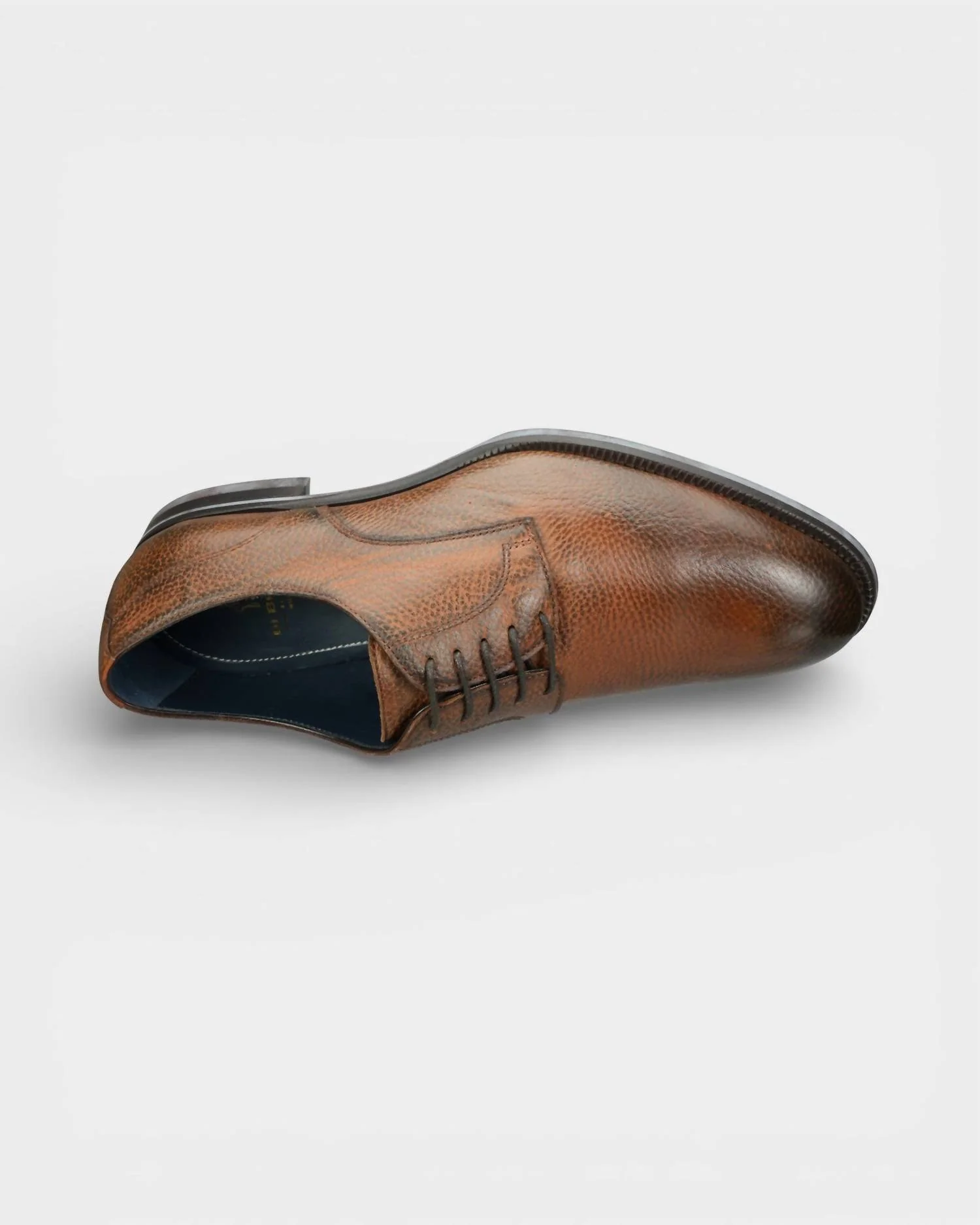 Men's Mariotto Deerskin Plain Toe Blucher Shoe In Havana Brown - Image 2