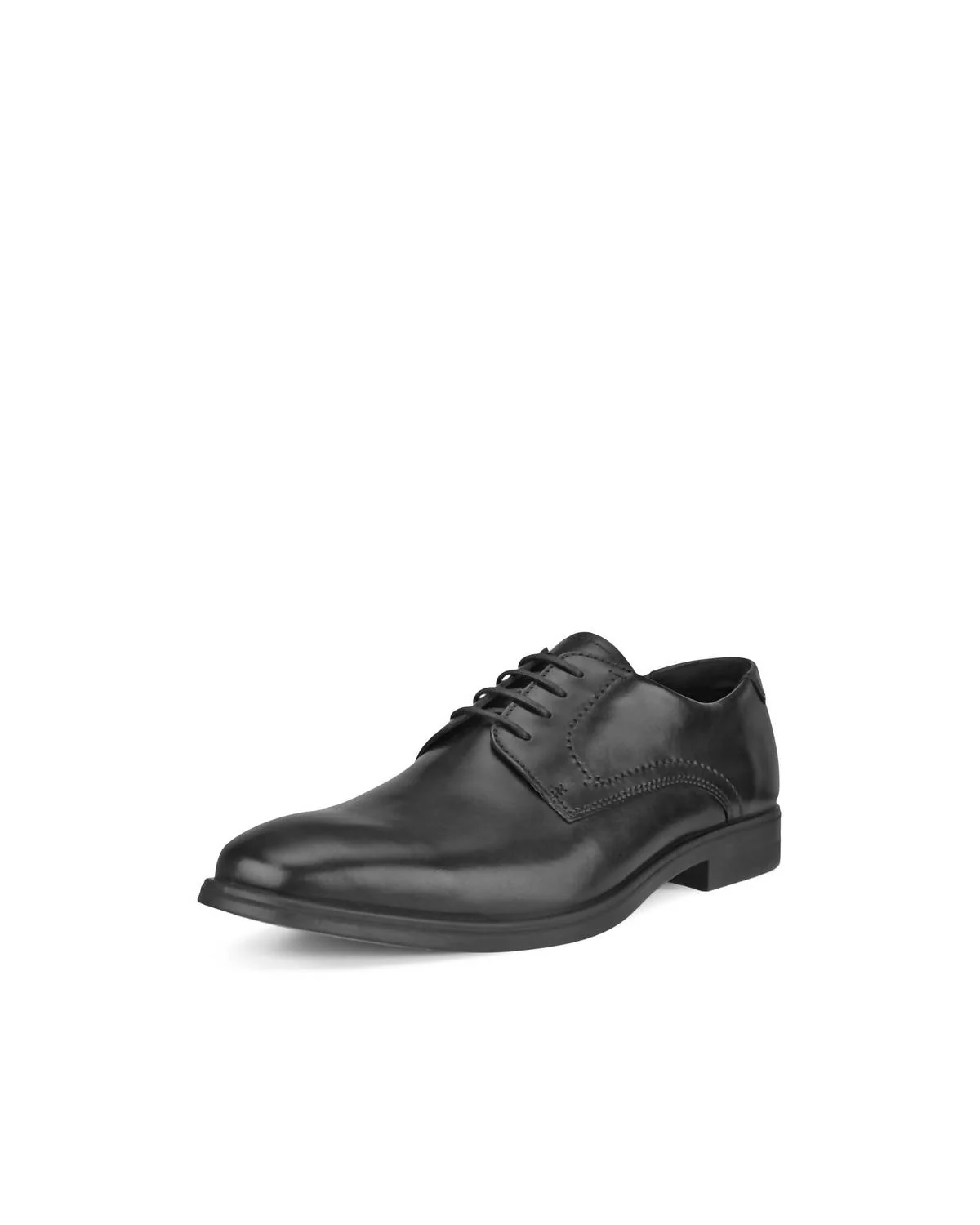 Men's Melbourne Plain Toe Tie Leather Derby Shoe In Black - Image 2