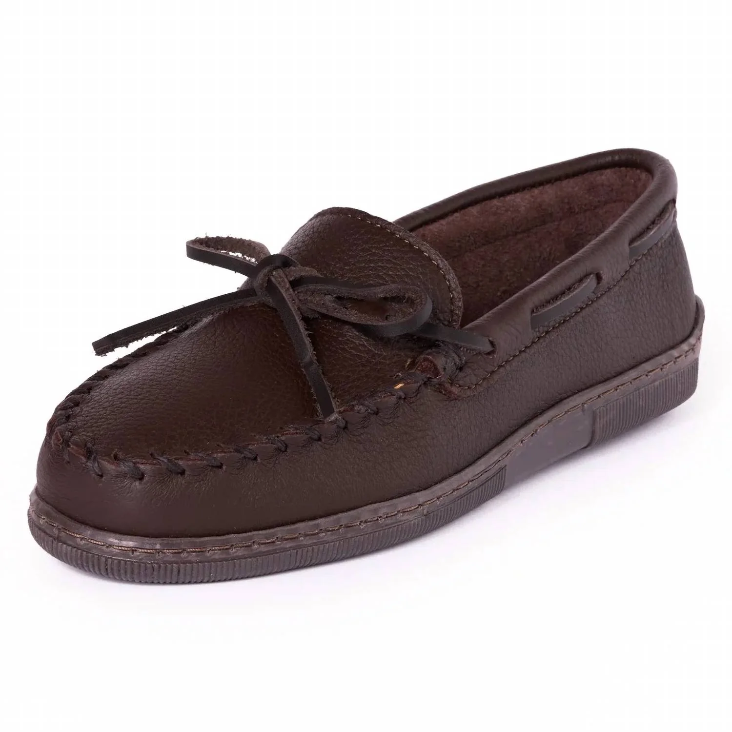 Men's Moosehide Classic Moccasin Shoes In Chocolate - Image 3