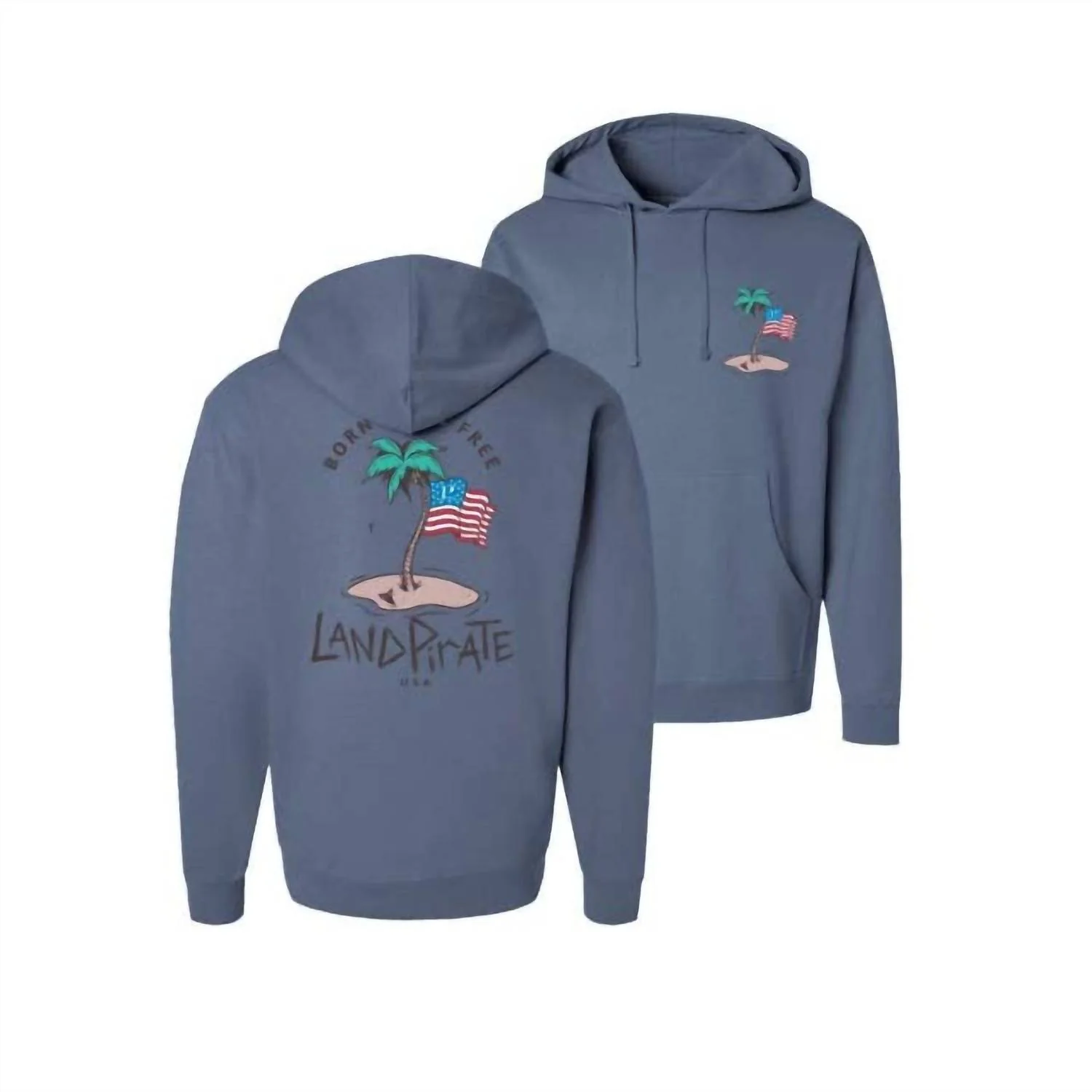 Men's Nokomber Flag Flying Hoodie In Storm Blue - Image 3