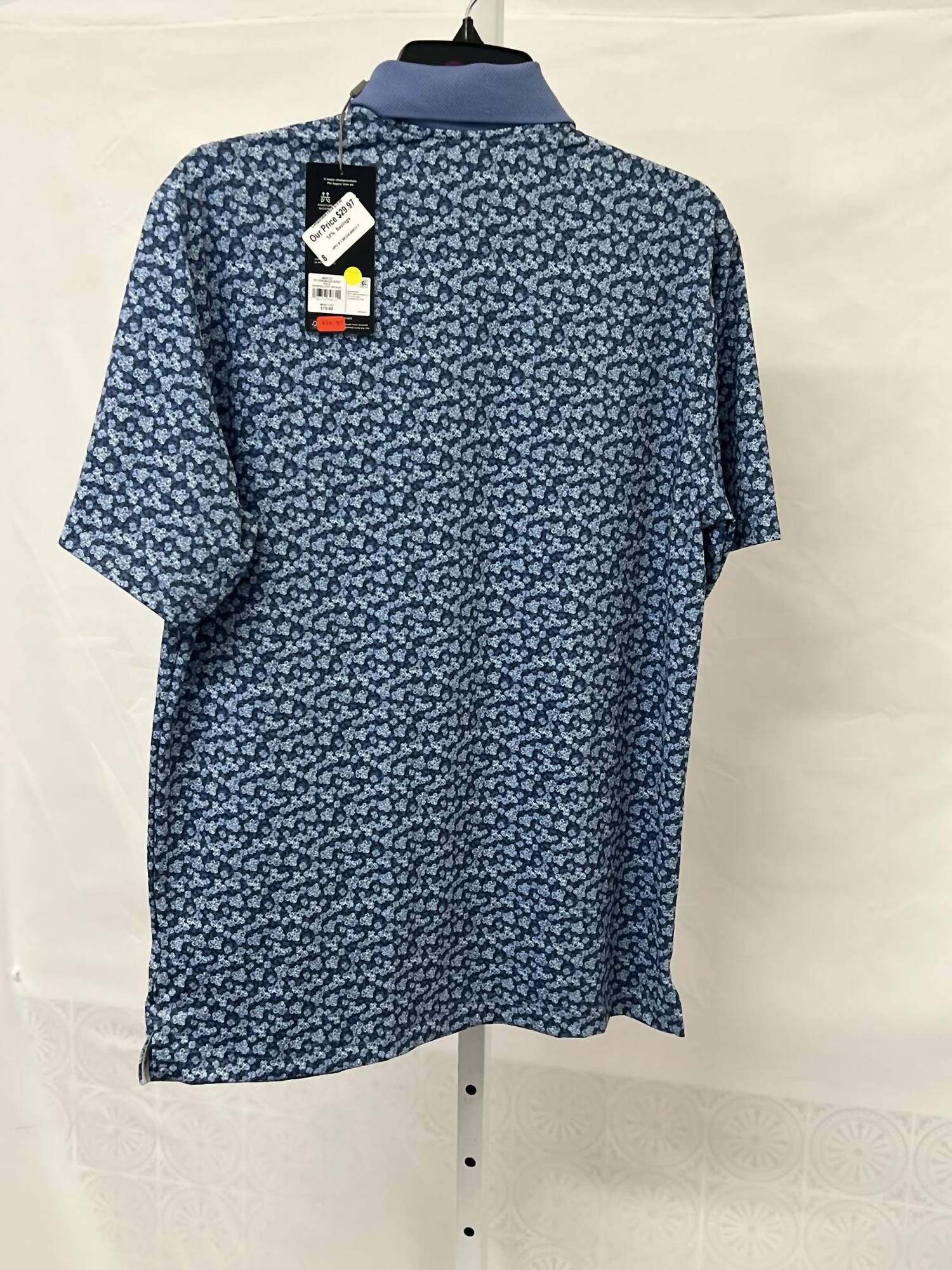 Men's P11 Dogwood Ditsy Performance Polo In Blue - Image 2