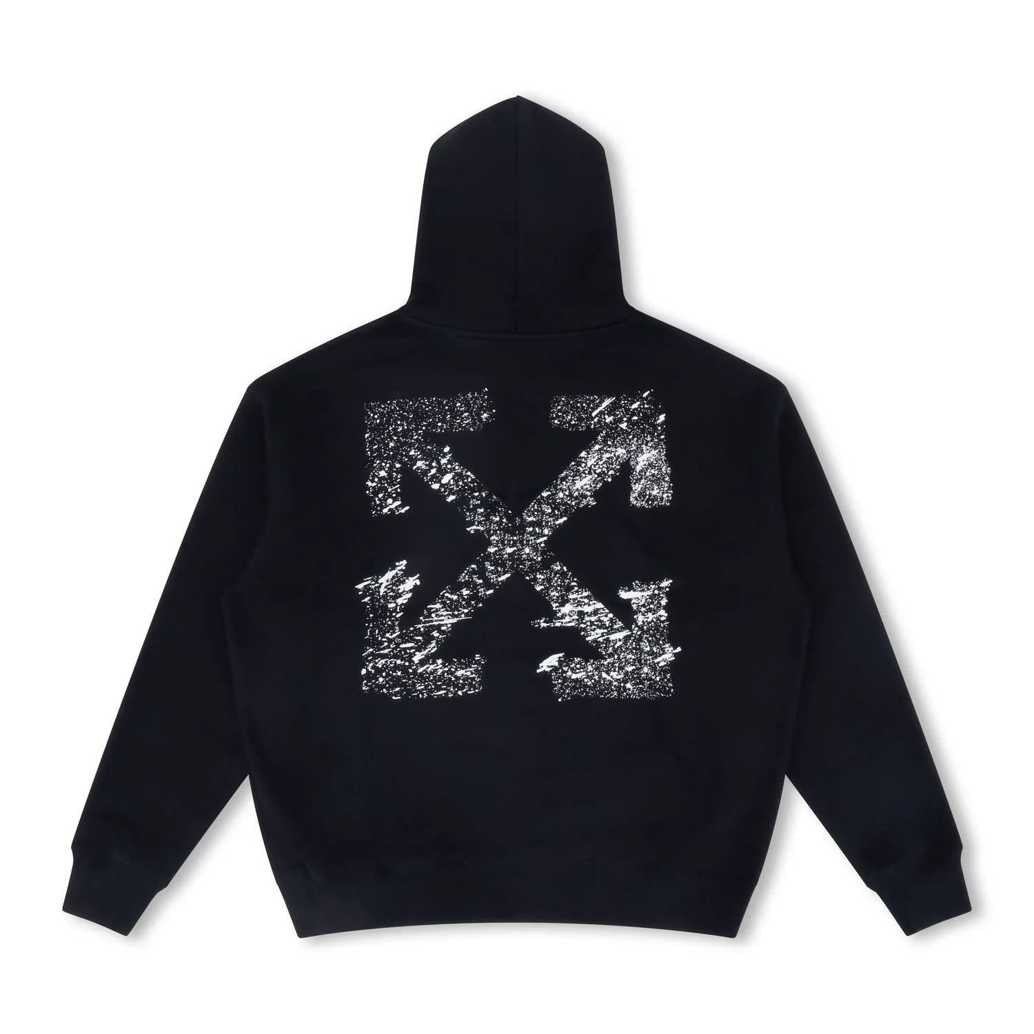 Men's Paint Splatter Arrow Diag French Terry Hoodie In Black - Image 4