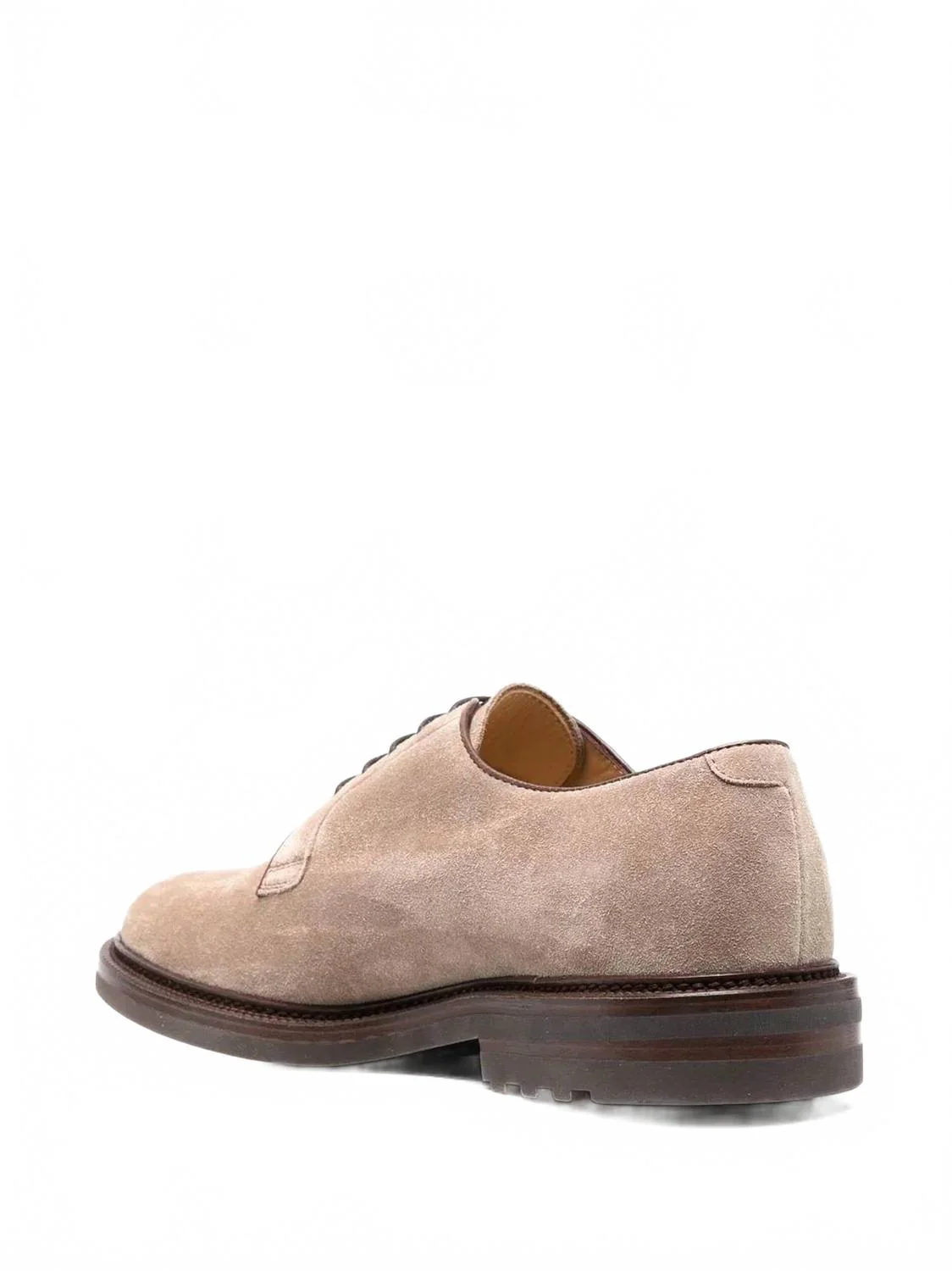 Men's Plain Toe Suede Derby In Beige - Image 2