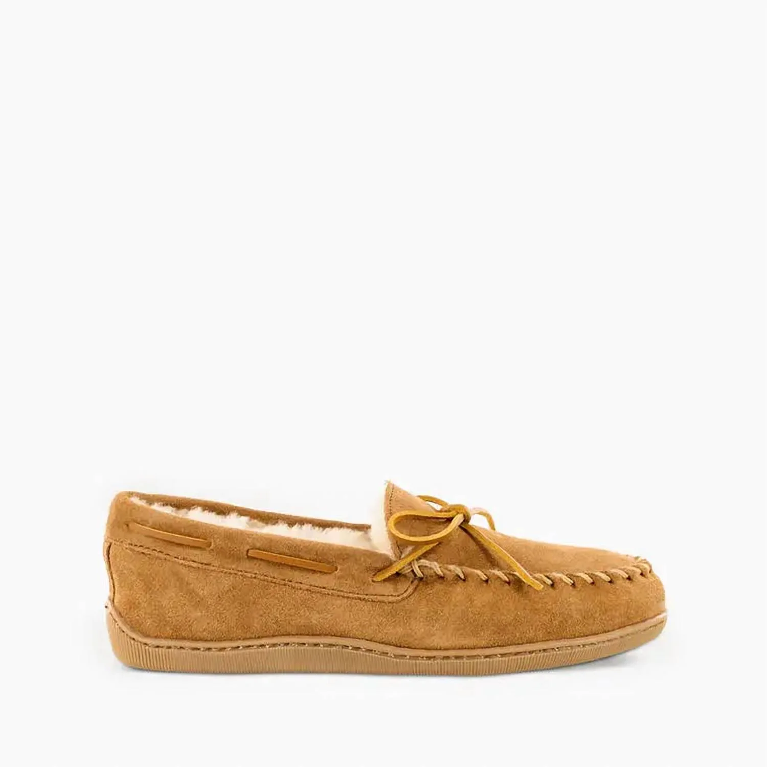 Men's Sheepskin Hardsole Moc Slipper In Golden Tan