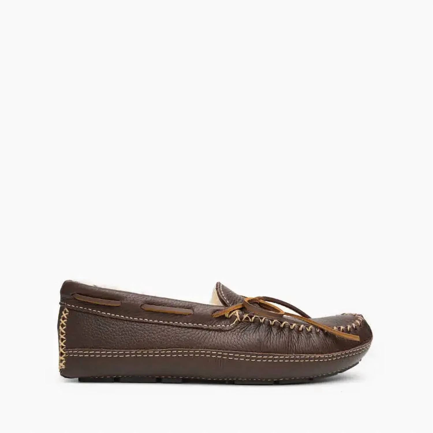 Men's Sheepskin Moose Moccasin Slipper In Chocolate - Image 2