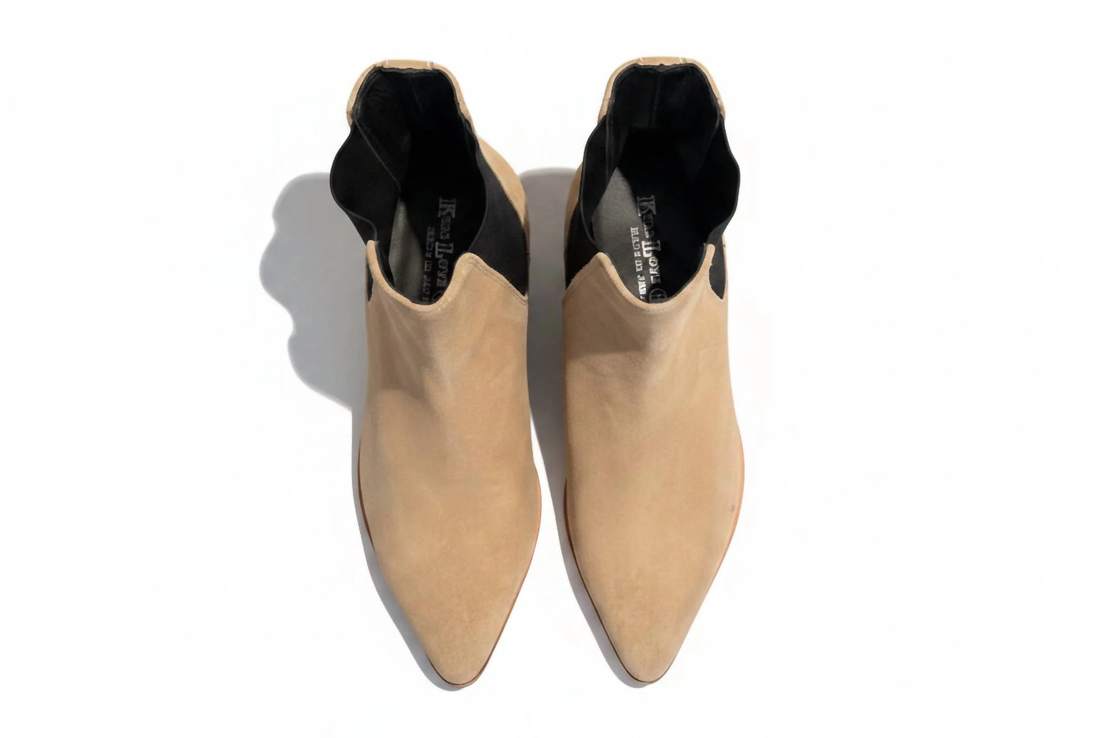 Men's Suede Chelsea Boots In Beige - Image 2