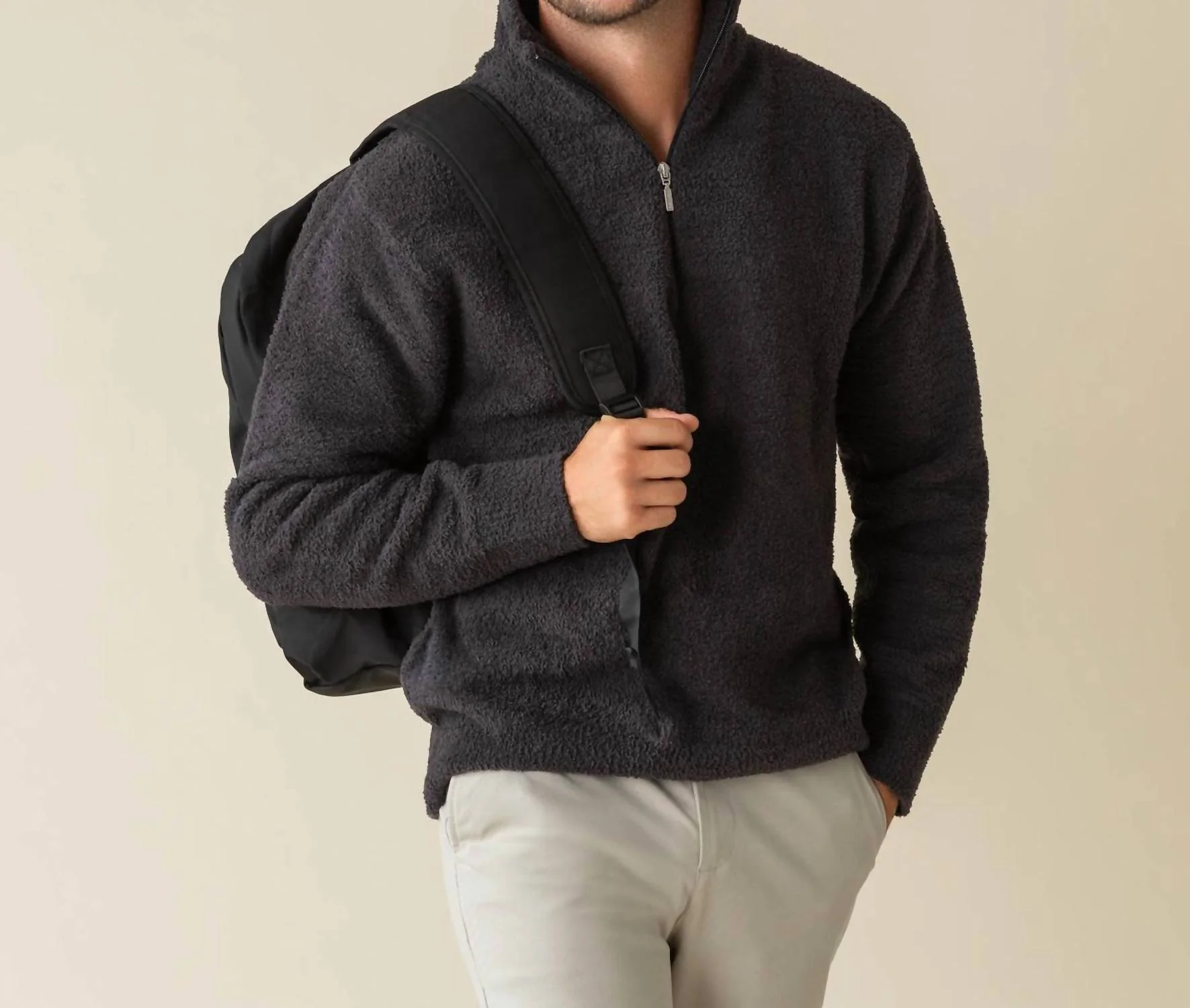 Men's Textured Lightweight Jacket In Midnight Grey - Image 2
