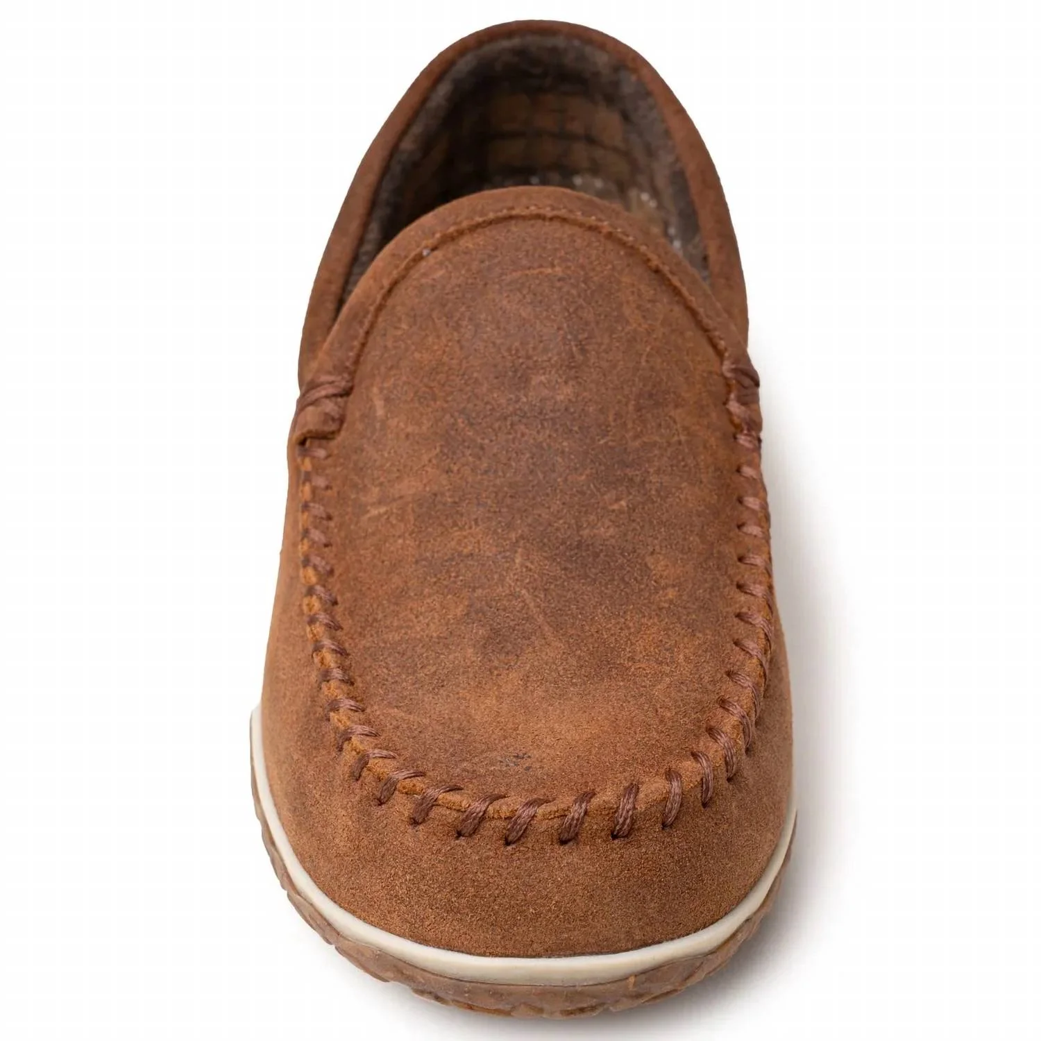 Men's Tilden Moccasin Slippers In Brown Ruff - Image 3