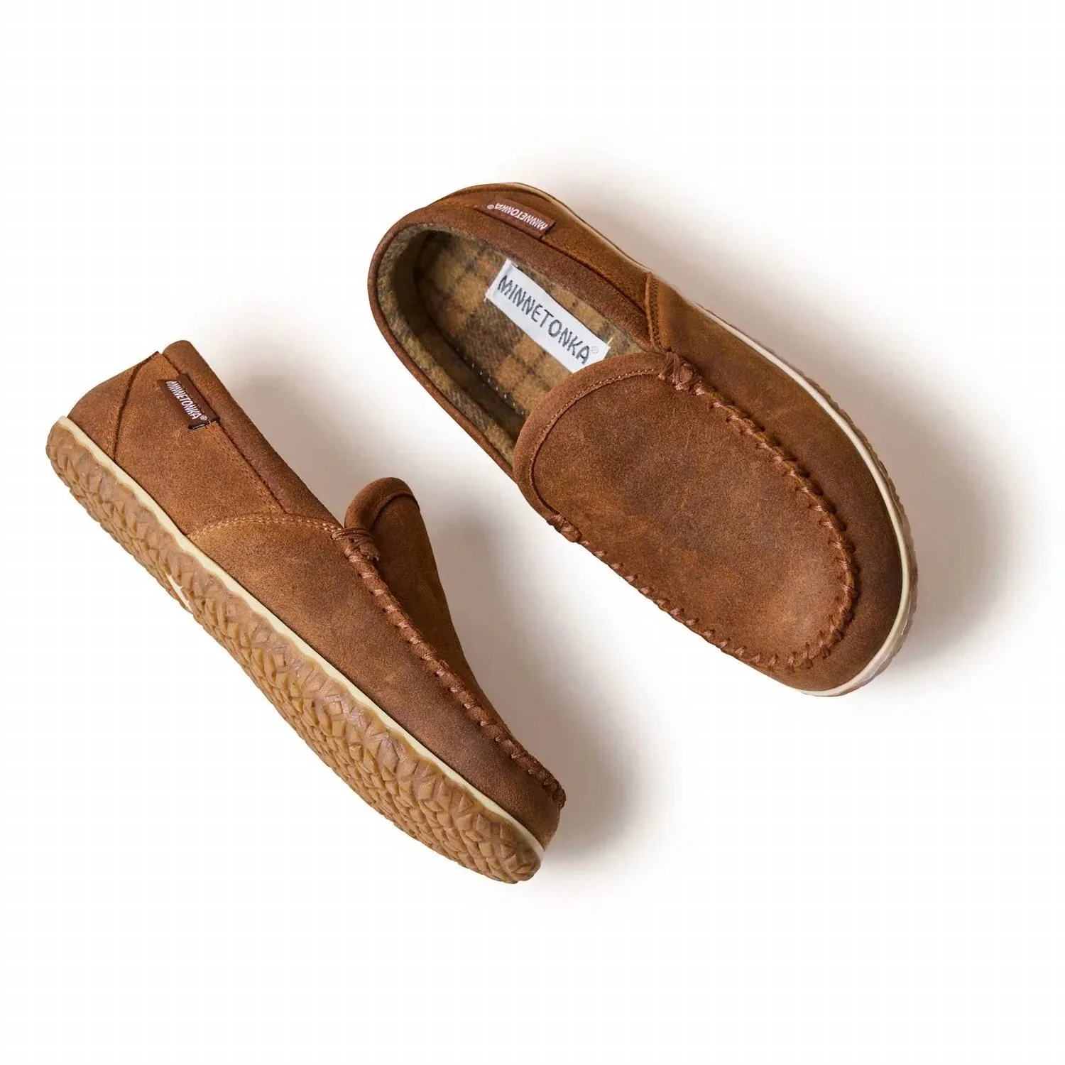 Men's Tilden Moccasin Slippers In Brown Ruff - Image 5