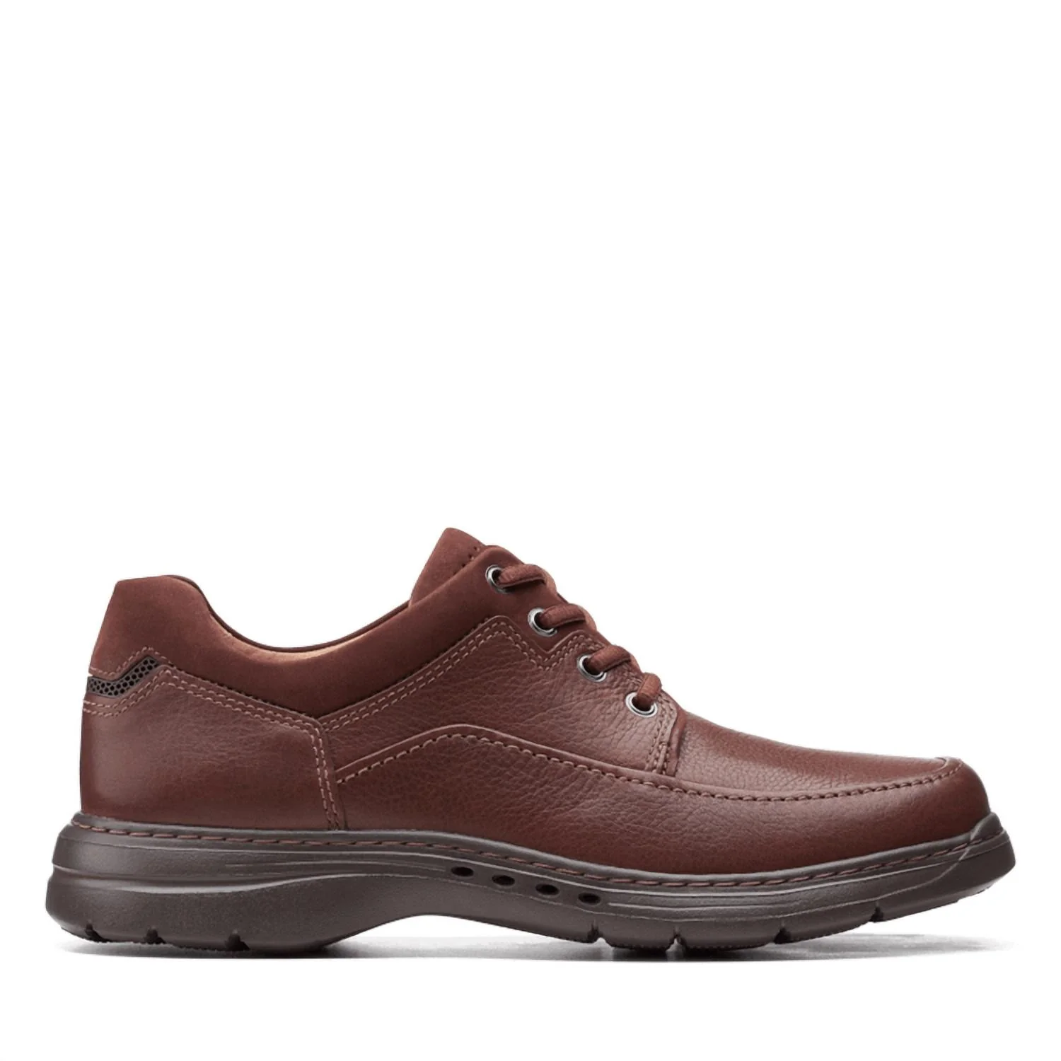 Men's Un Brawley Lace Shoe In Mahogany Tumbled Leather - Image 2