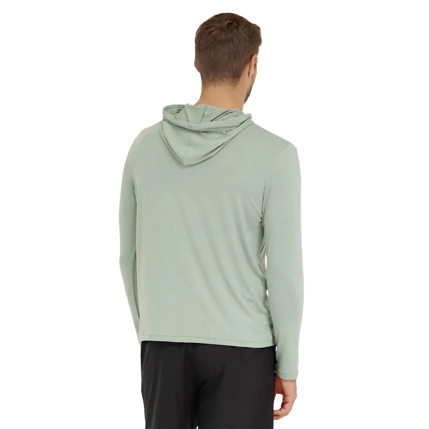 Men's Upf 50+ Bamboo Everyday Lightweight Hoodie In Eucalyptus - Image 3