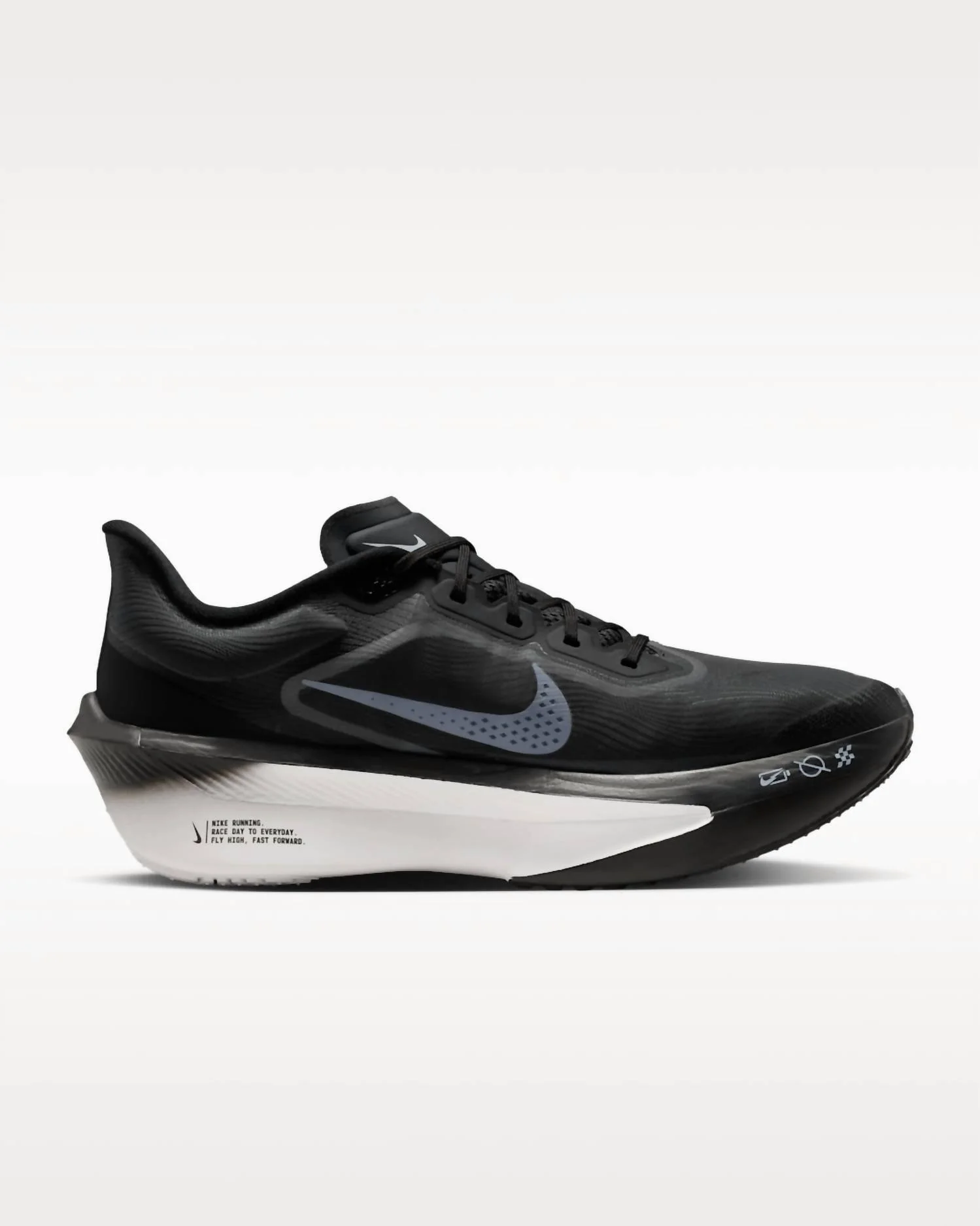 Men's Zoom Fly 6 Road Racing Shoes In Black/light Smoke