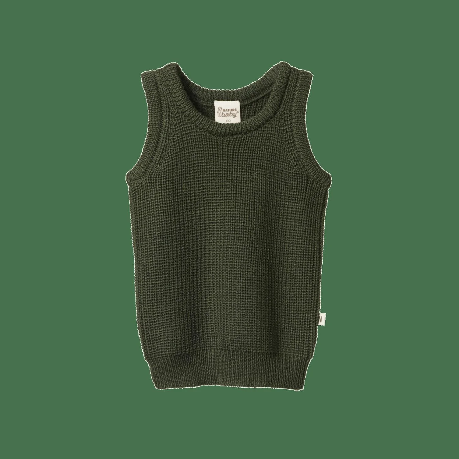 Merino Knit Vest In Thyme Chunky - Image 2