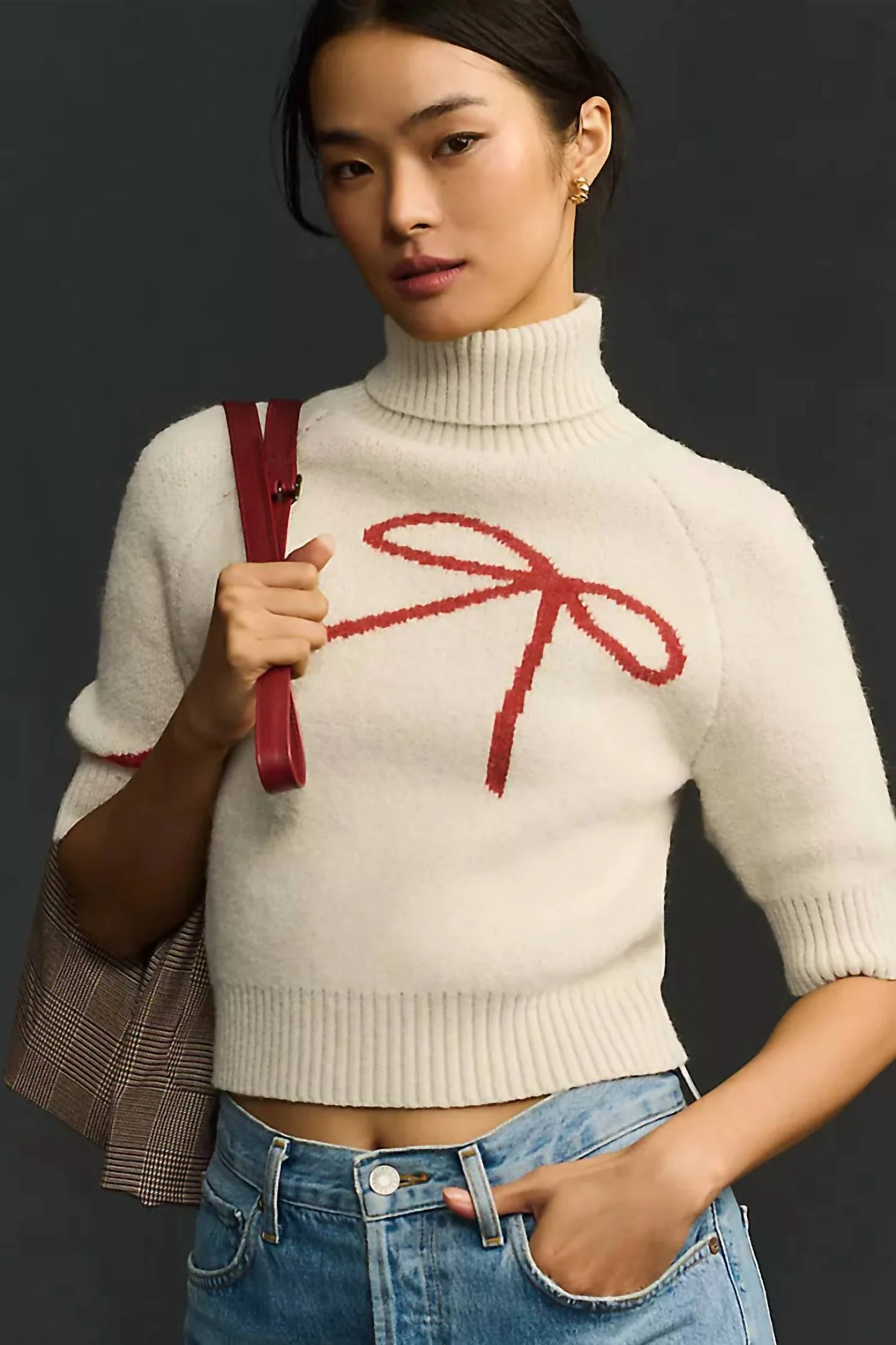 Merrill Bow Sweater In White - Image 3