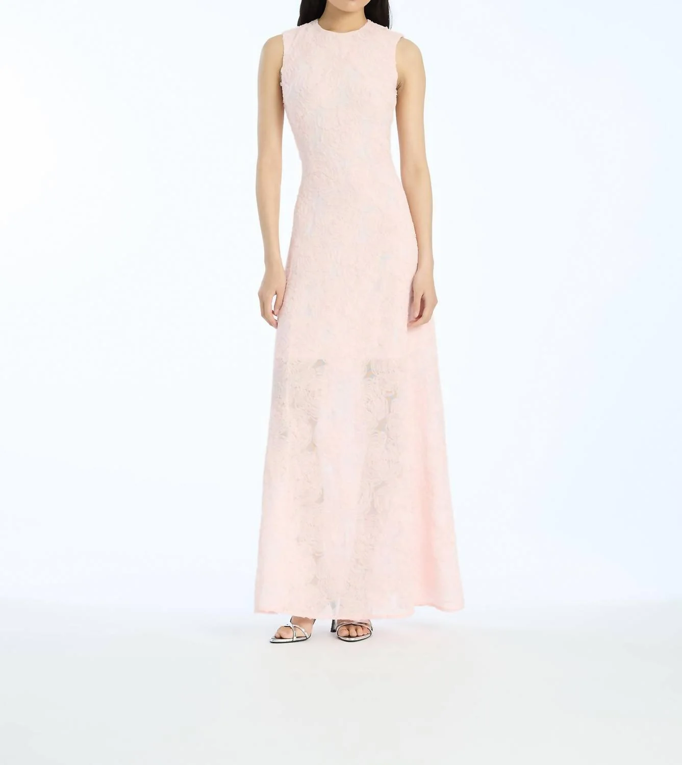 Mesh Maxi Dress In Orchid Ice