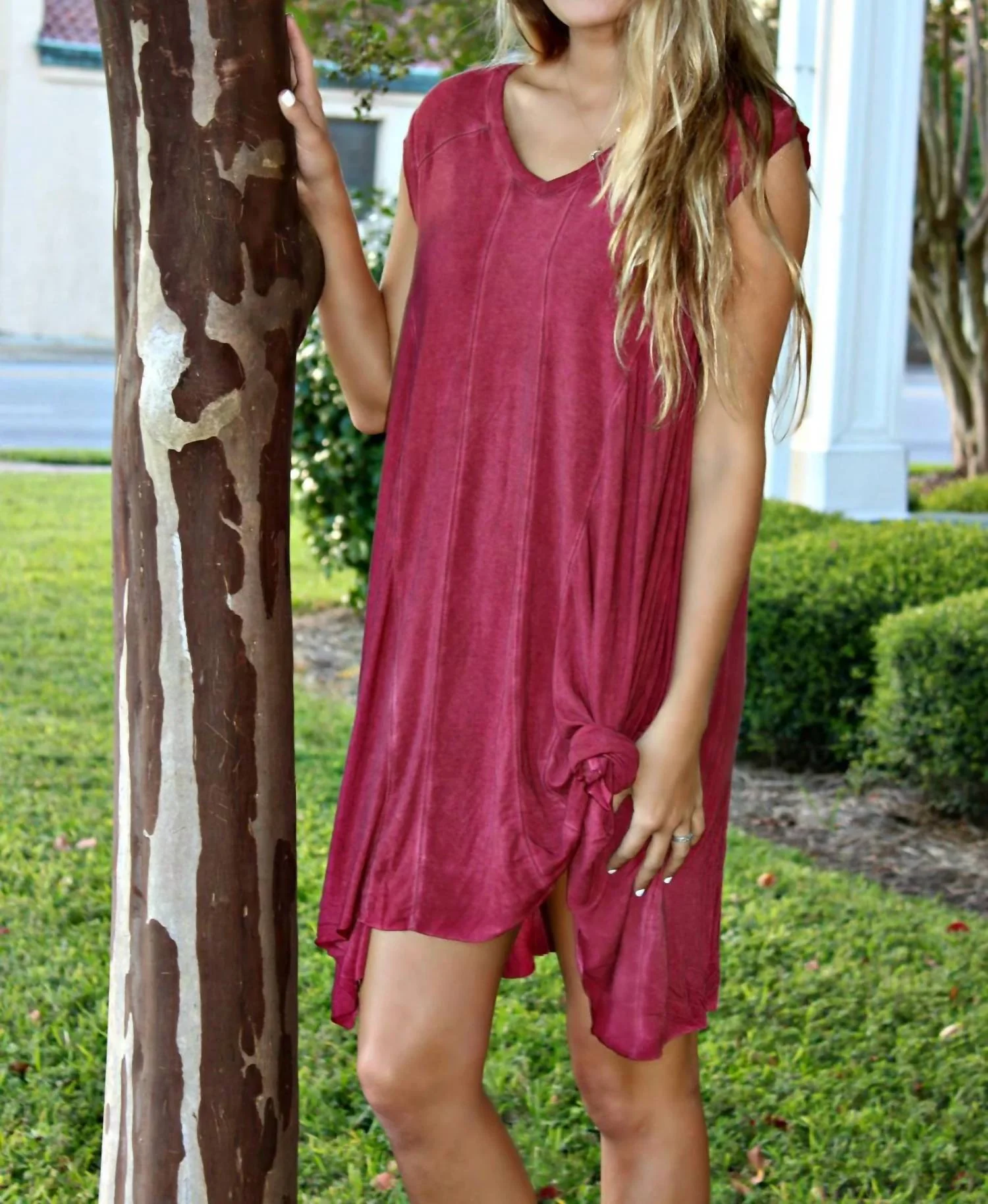 Mia Dress In Biking Red - Image 2