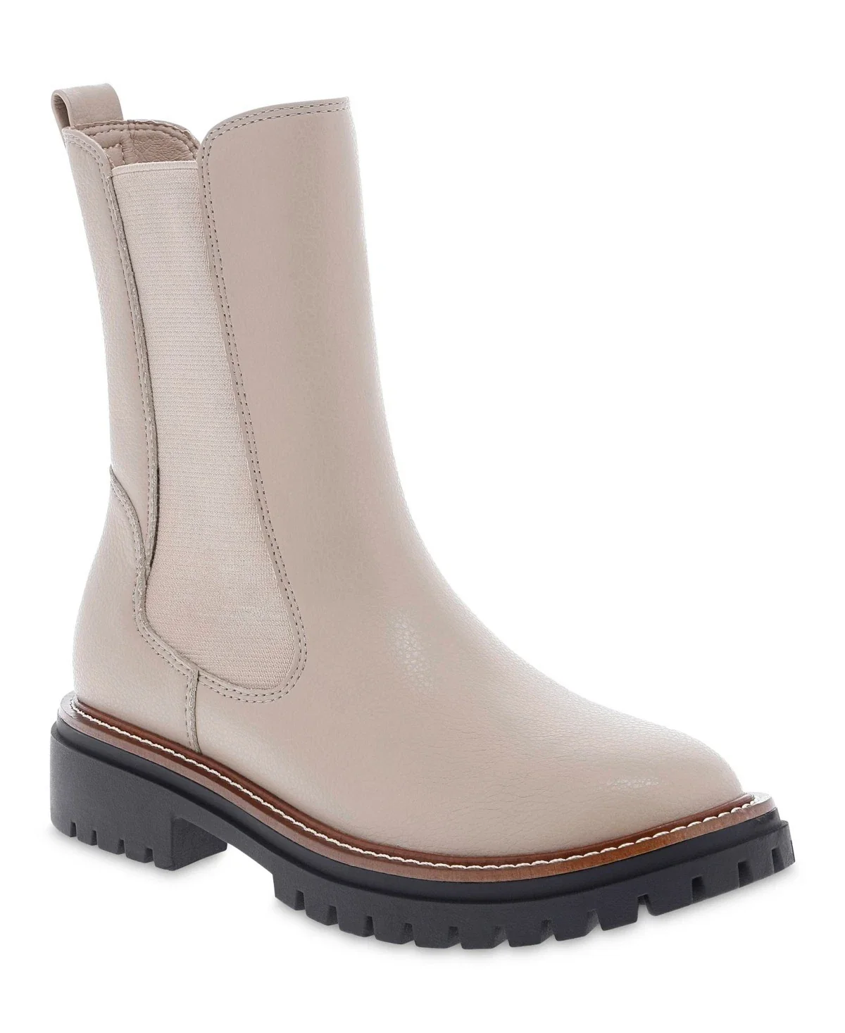 Mia Fala MH240801 Boots Women's Sand Leather Block Heel Chelsea HTAT1072