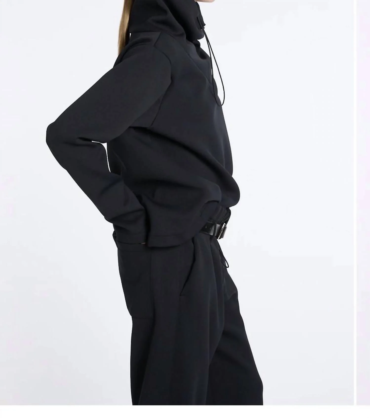 Mica Scuba Top Sweatshirt In Black - Image 3