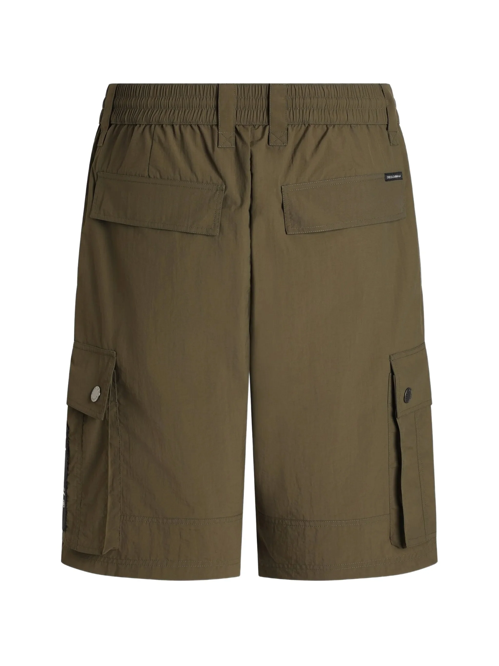 Mid-Length Black Polyamide Cargo Utility Shorts - Image 2