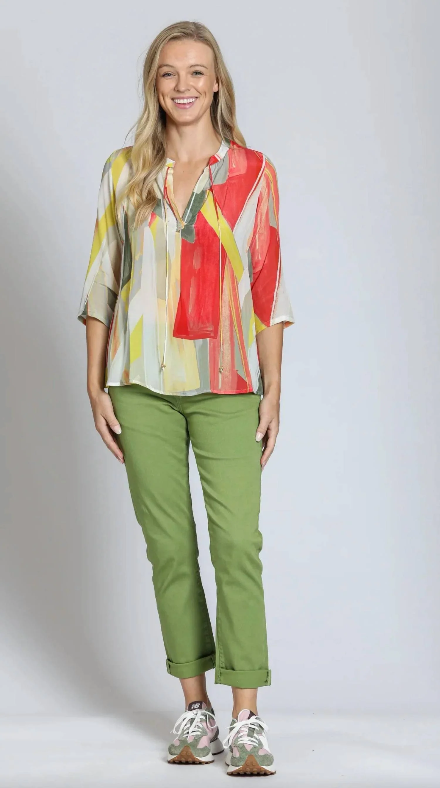 Mid Rise Girlfriend Rolled Jeans In Turtle Green - Image 4