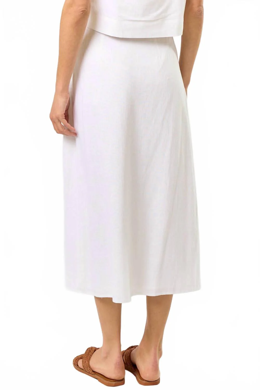 Midi Length Wrap Skirt In White - Image 3