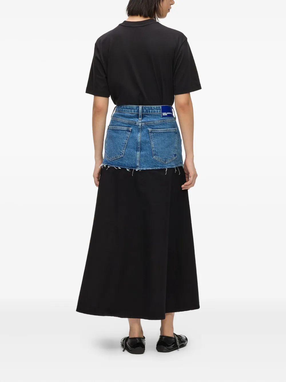 Midi Skirt with Denim-Effect Waist - Image 3
