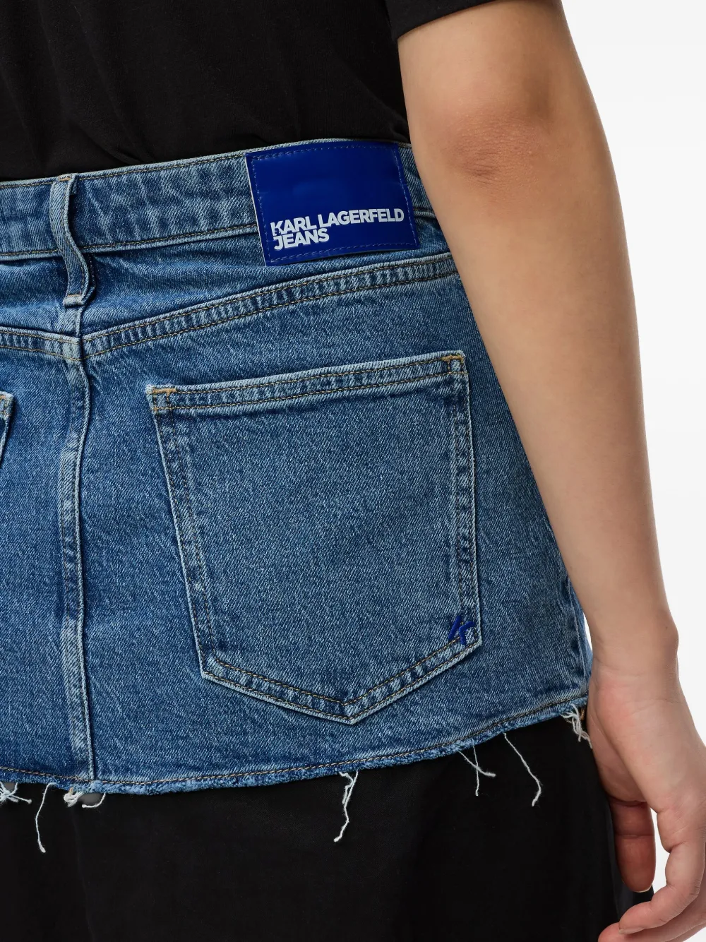 Midi Skirt with Denim-Effect Waist - Image 4