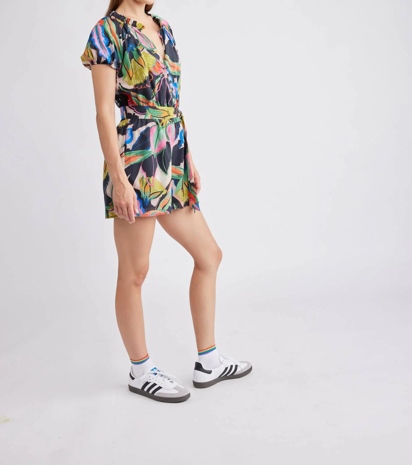 Midnight Tropics Romper In Multi - Image 2