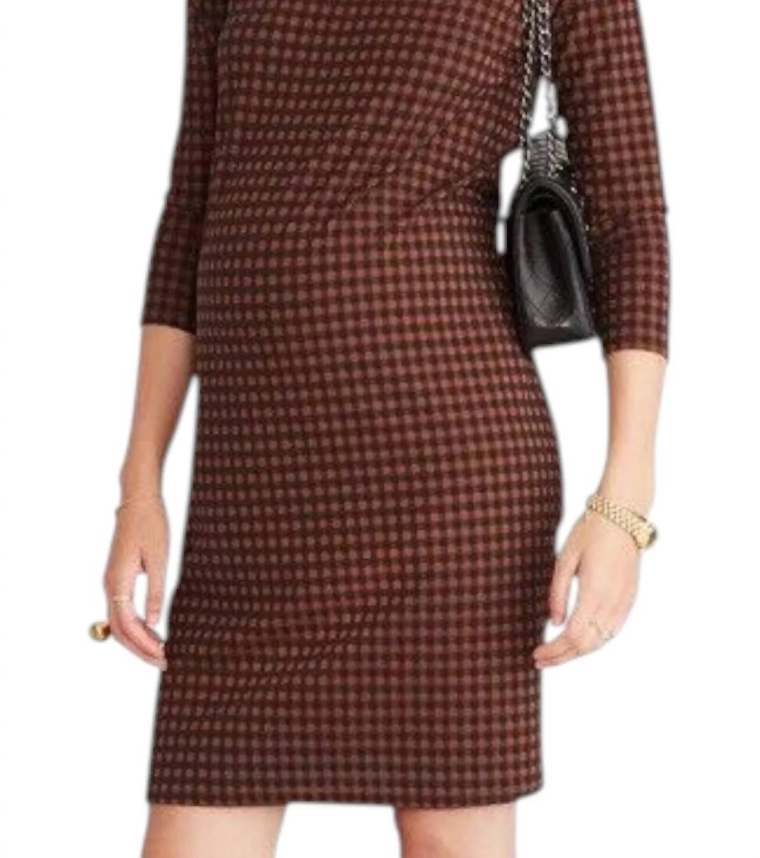 Mila Maternity Dress In Navy/spice - Image 2