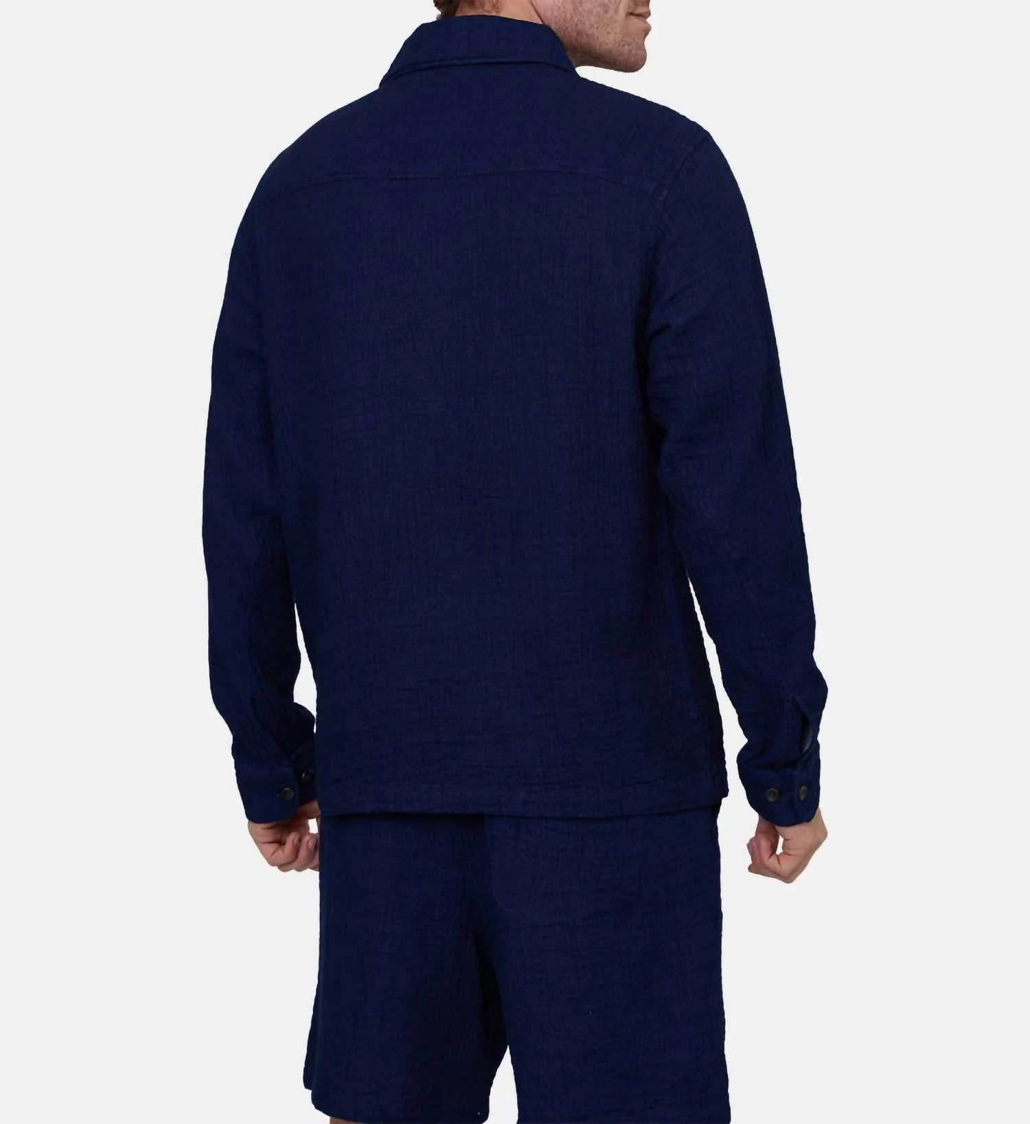 Milian Long Sleeve Overshirt In Indigo - Image 2