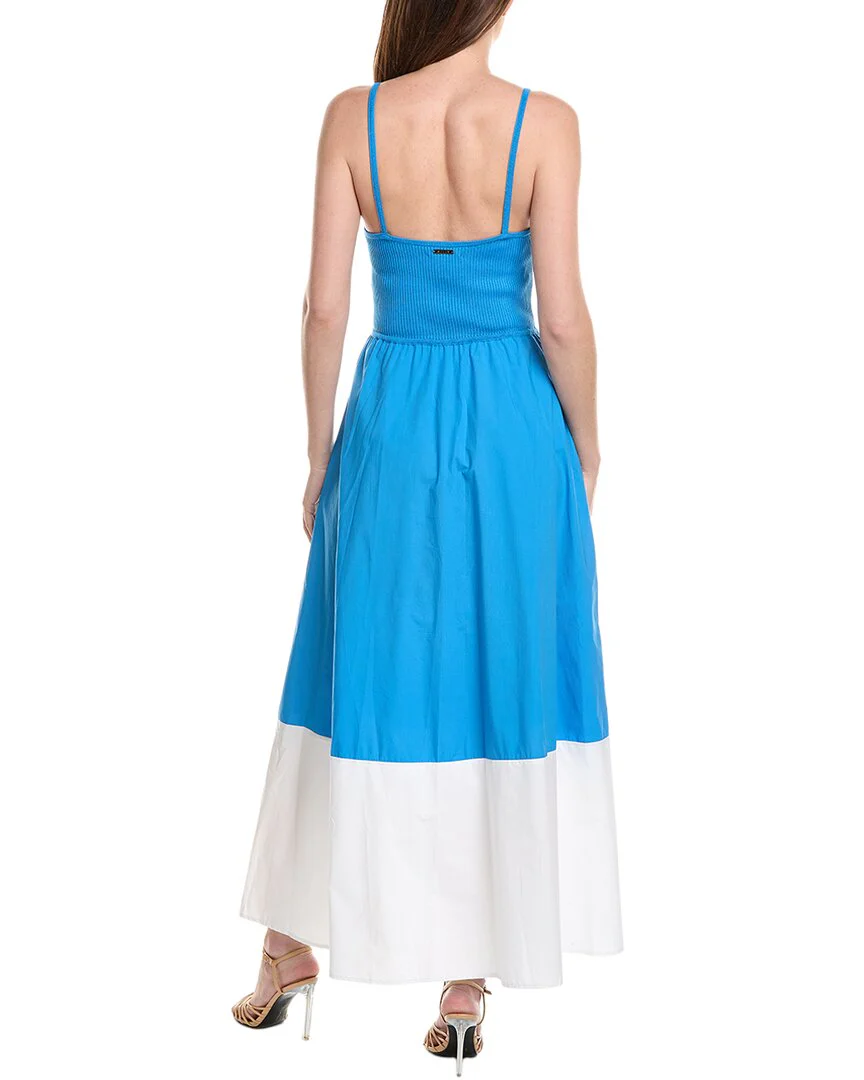 Milly Cami Knit Poplin Blocked Maxi Dress - Image 2