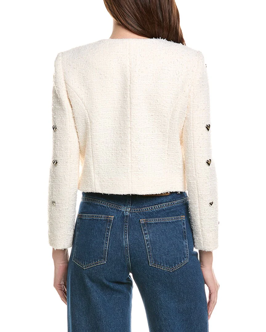 Milly Pheobe Heart Applique Wool-Blend Jacket - Image 2