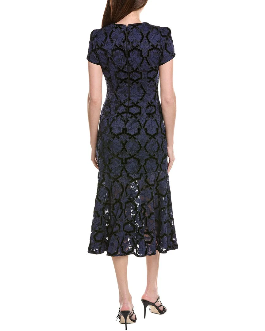 Milly Tahlia Velvet Flock Lace Maxi Dress - Image 2