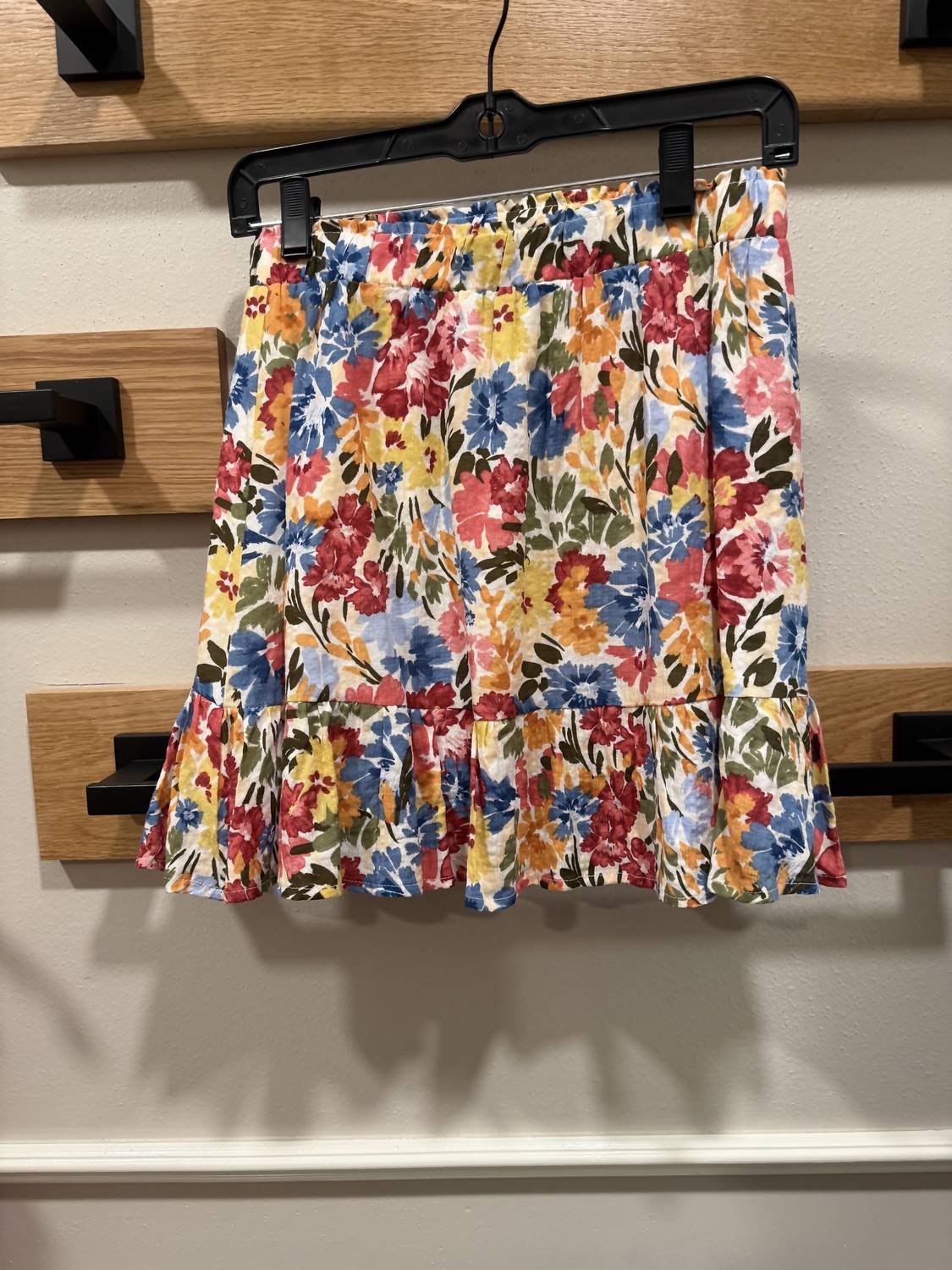 Mini Skirt With Ruffle Hem In Multi - Image 3