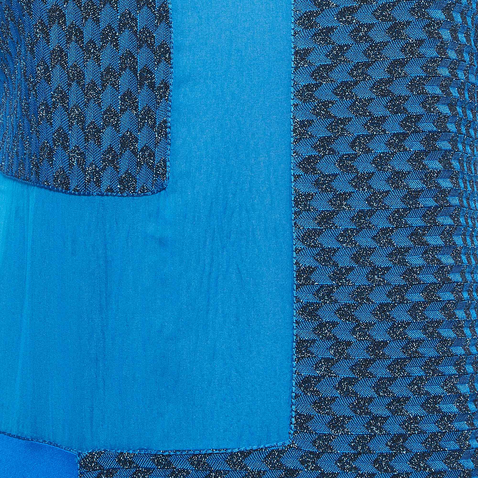Missoni Blue Lurex Knit Sleeveless Mini Dress - Image 4