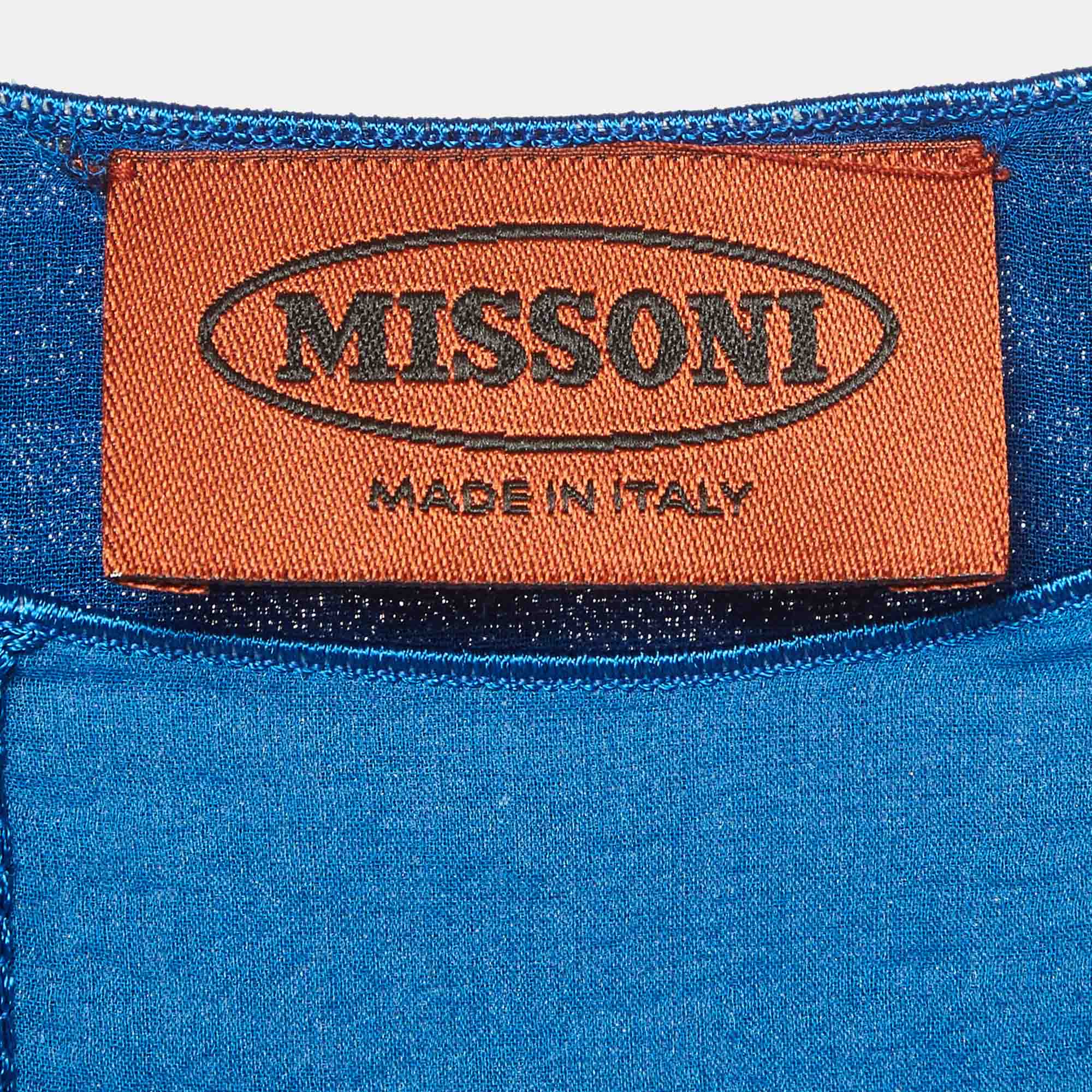 Missoni Blue Lurex Knit Sleeveless Mini Dress - Image 5