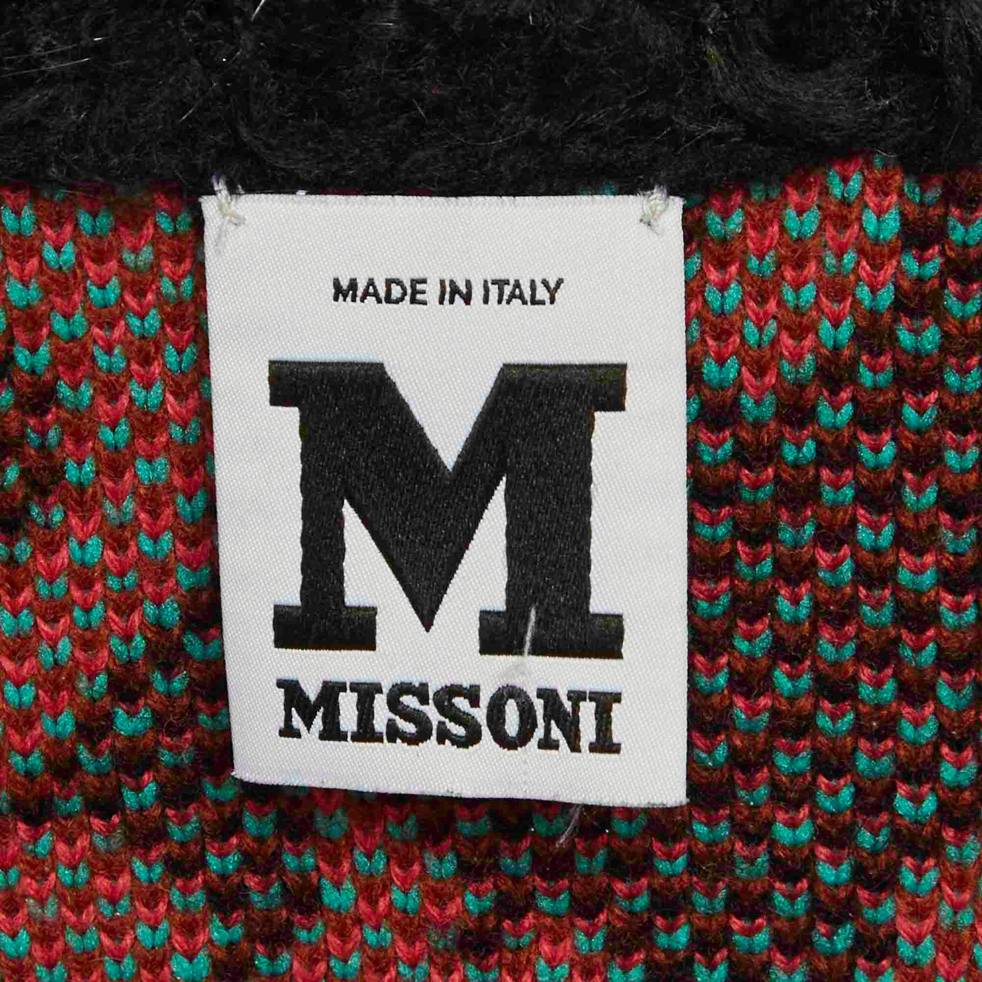 Missoni Green Leopard Pattern Jacquard Knit Double Breasted Coat - Image 4