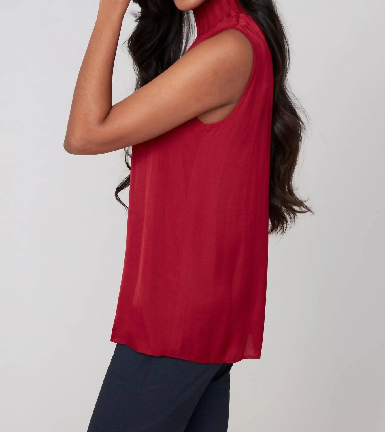 Mock Neck Sleeveless Top In Porto - Image 3