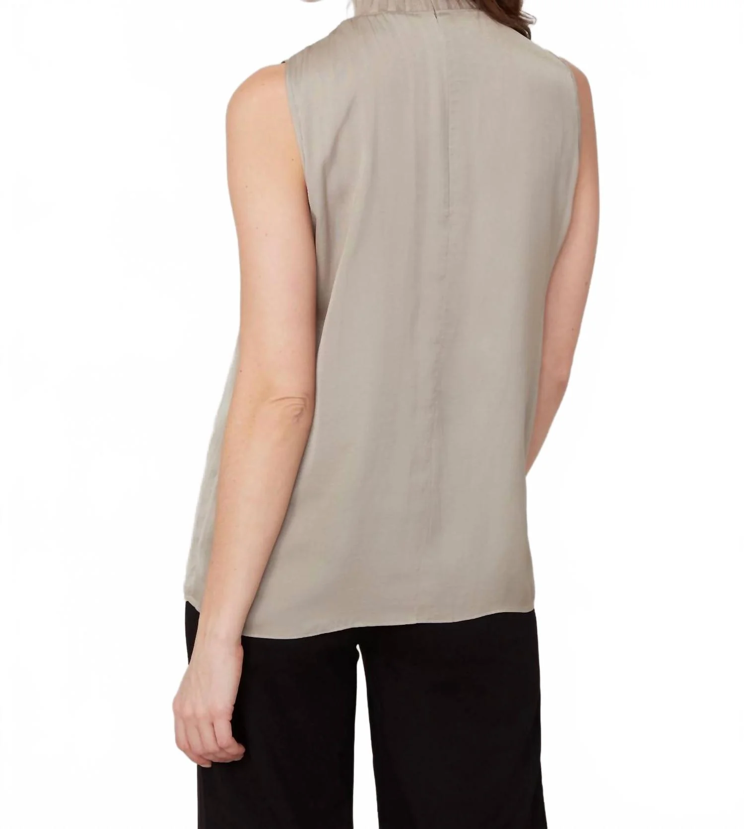 Mock Neck Sleeveless Top In Twig - Image 2