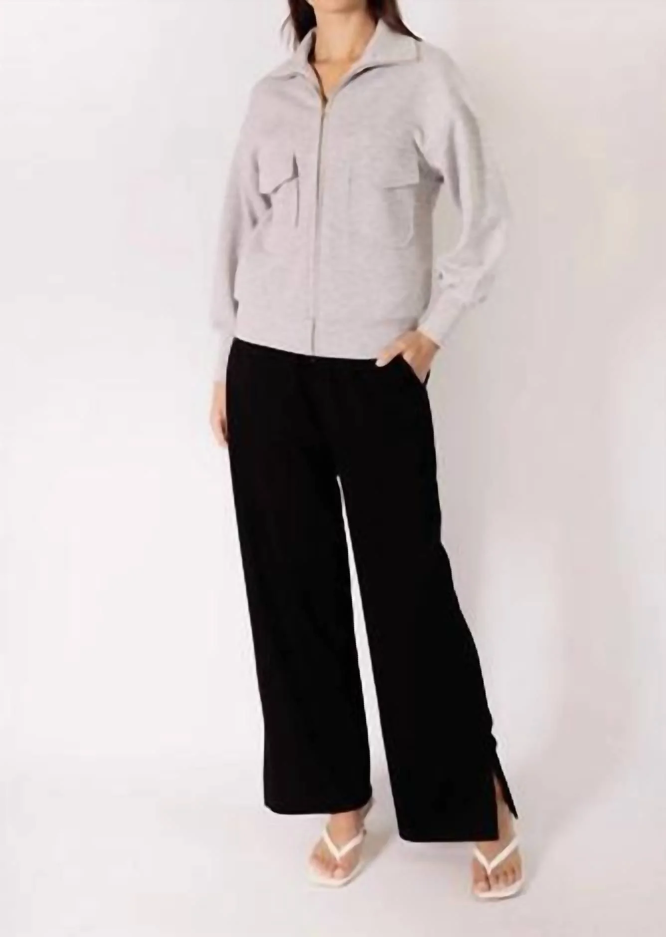Modal Utility Jacket In Grey - Image 3