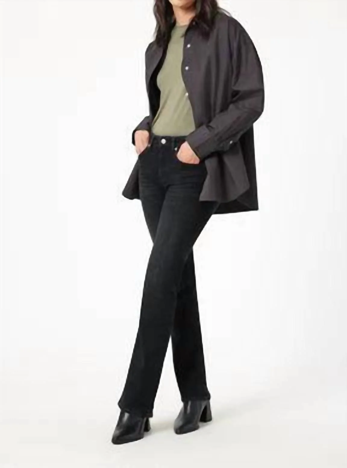 Molly Bootcut Jeans In Smoke Brushed Feather Blue - Image 2