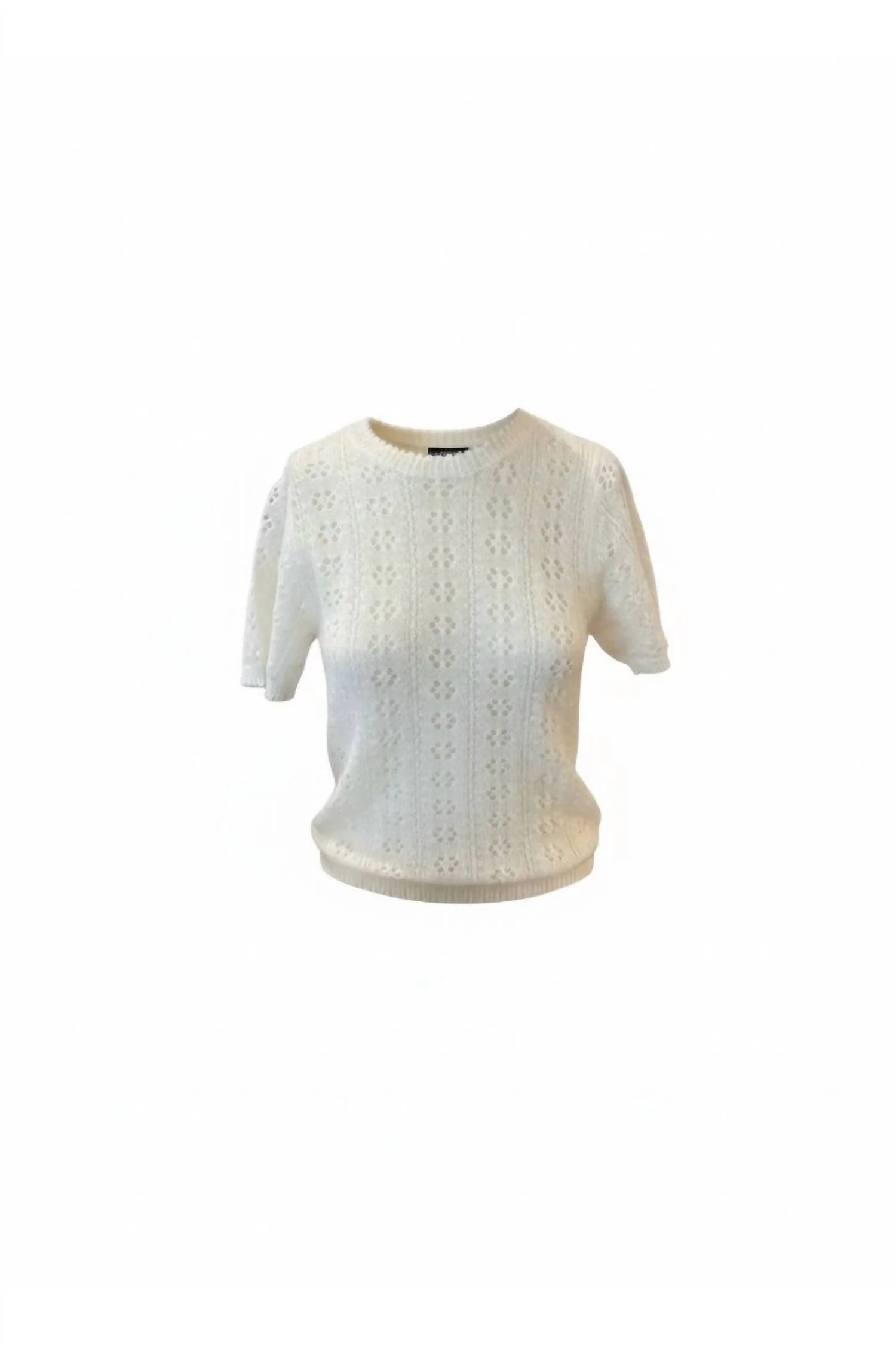 Monica Short Sleeve Sweater In Swan - Image 5